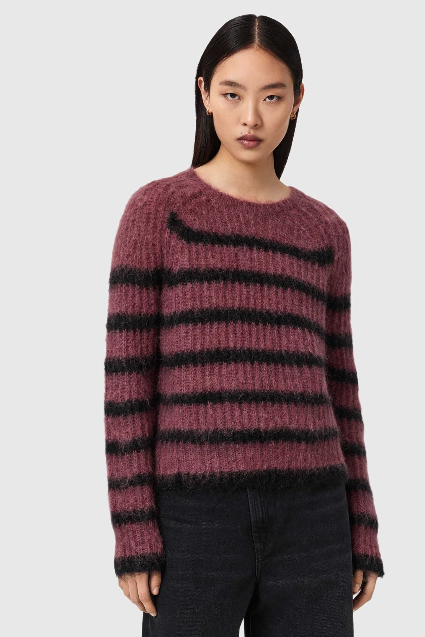 RIGA JUMPER RASPBERRY PINK/BLK 2