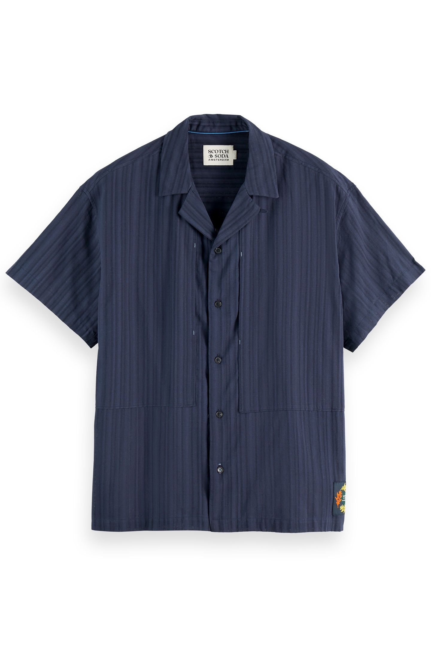 STRUCTURED-STRIPE SHORT-SLEEVED SHIRT SKY CAPTAIN 4