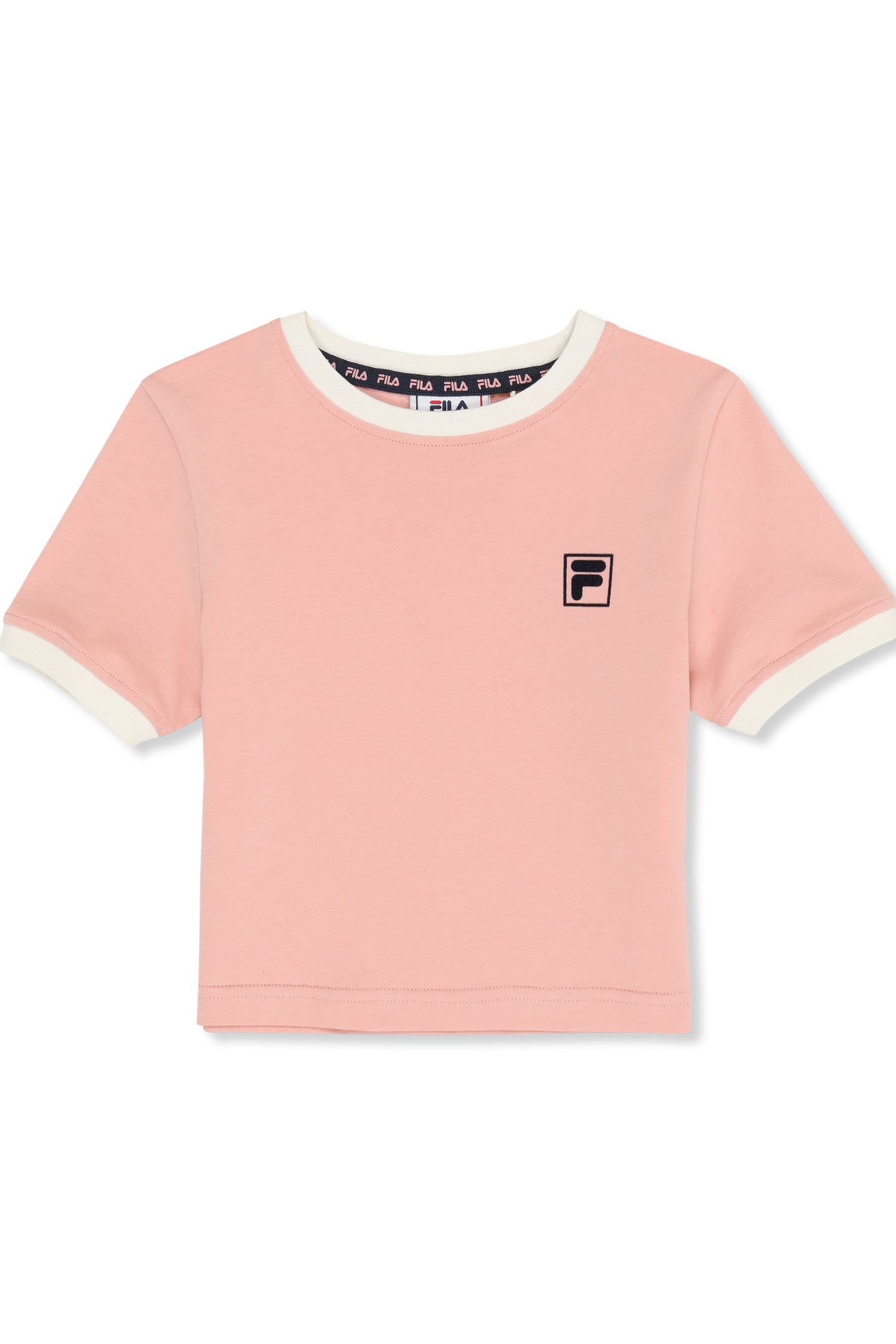 PRATOLINO CROPPED RINGER T-SHIRT MELLOW ROSE-EGRET 1