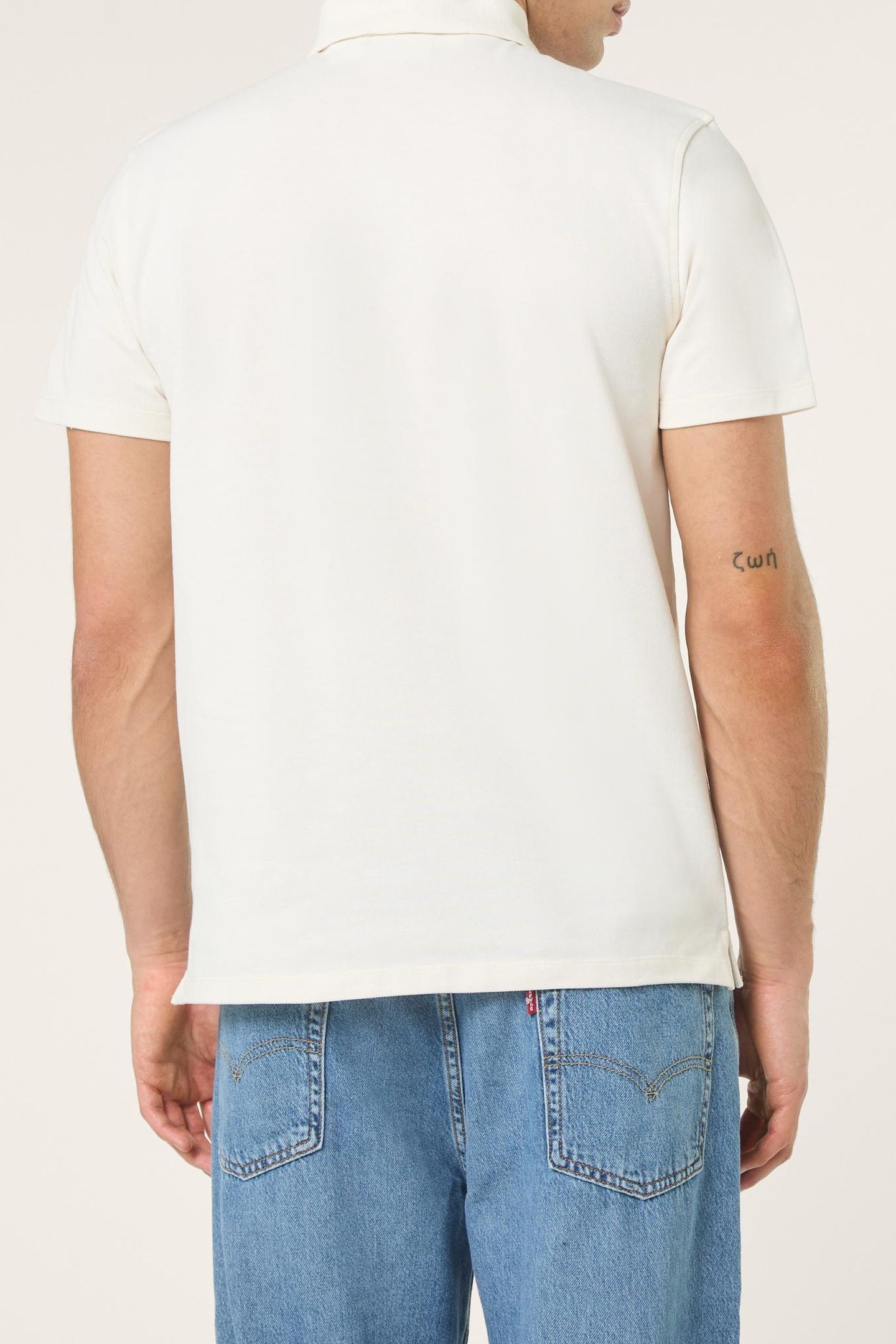 DIECIMO REGULAR HERITAGE TAPE POLO SHIRT EGRET 3