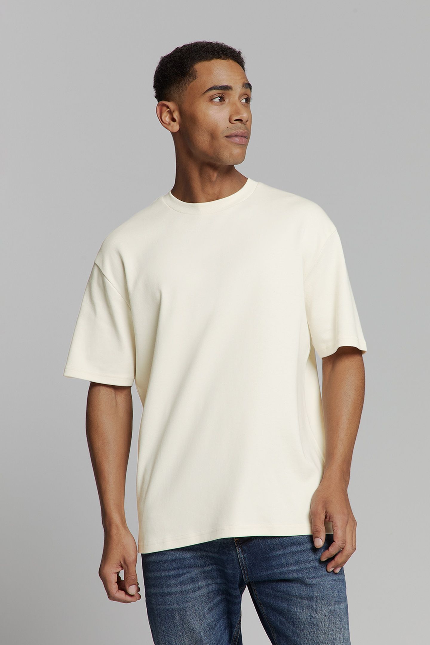 T-SHIRT CREWNECK HEAVY SOLID BASIC OFFWHITE 2
