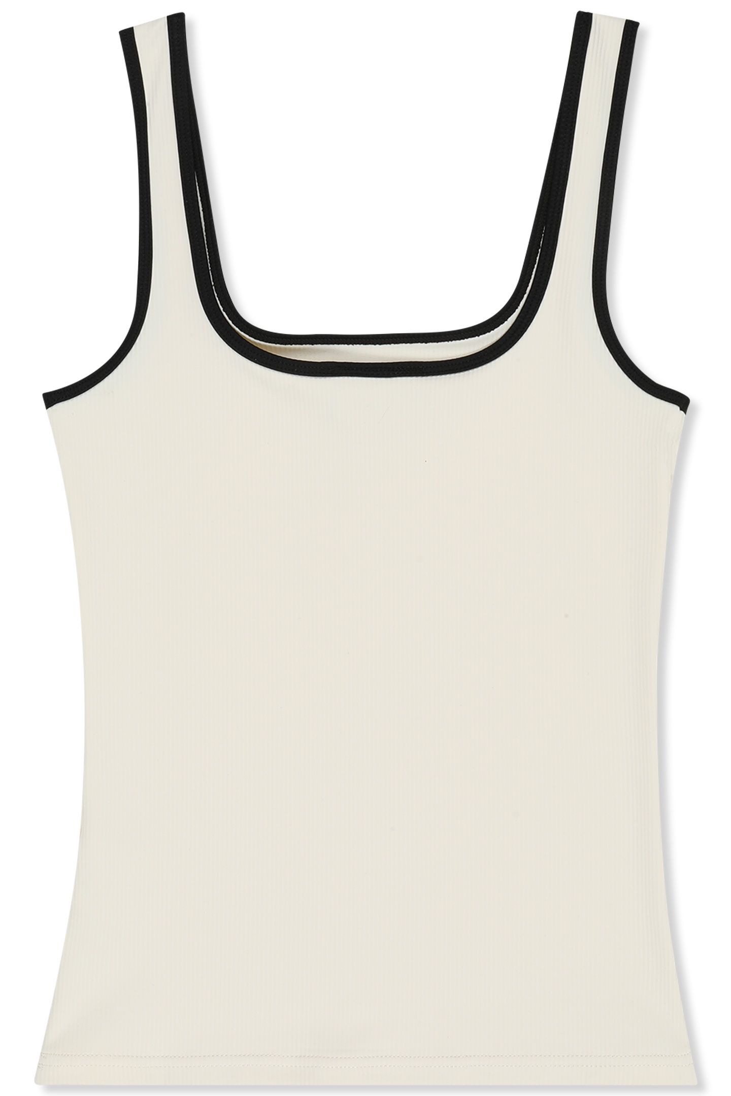 MAIANO SLIM LOGO RIB TANK TOP EGRET 4