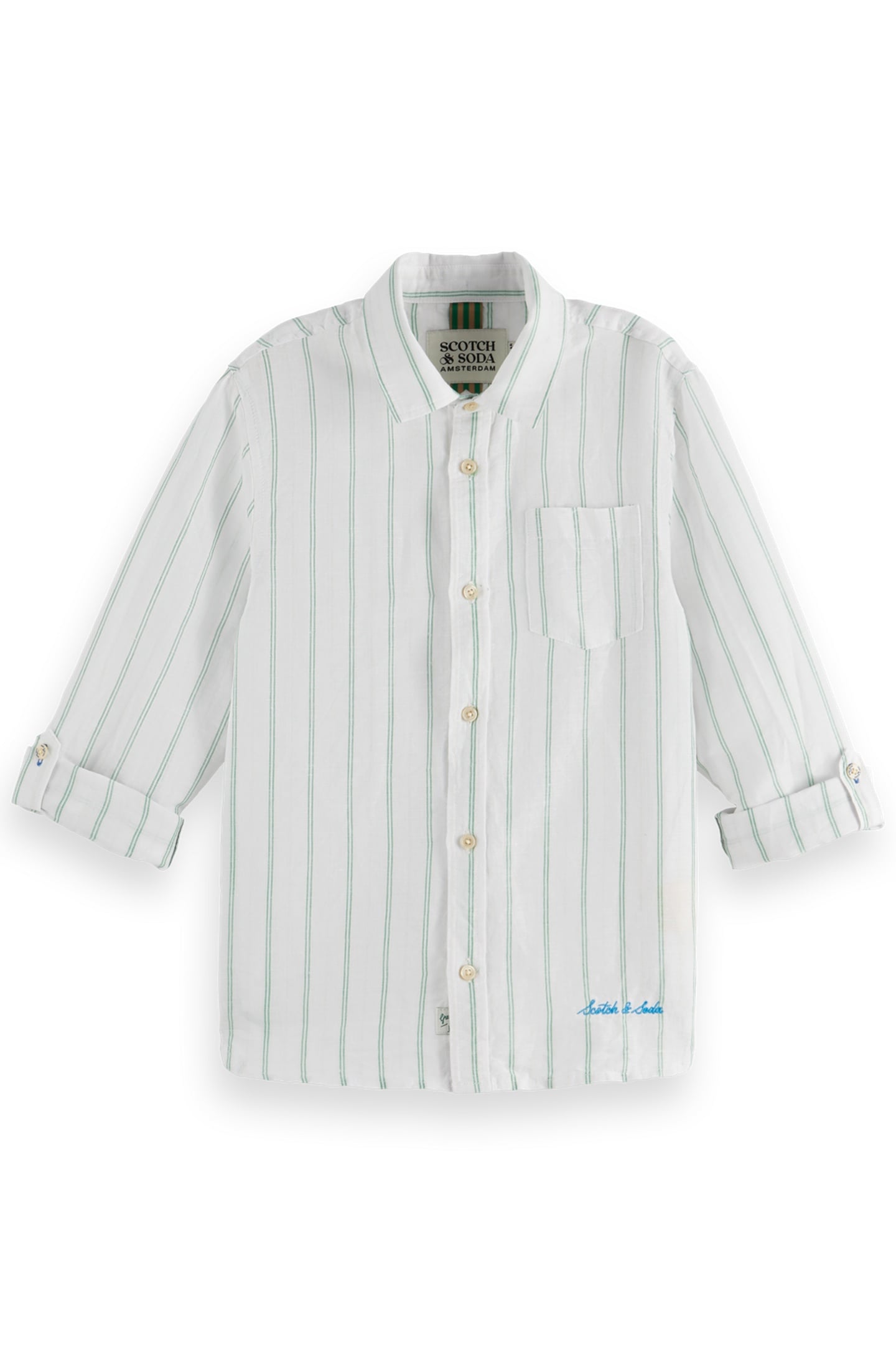 BOY YARN-DYED LINEN BLEND LONG-SLEEVED SHIRT WHITE / BRIGHT 1