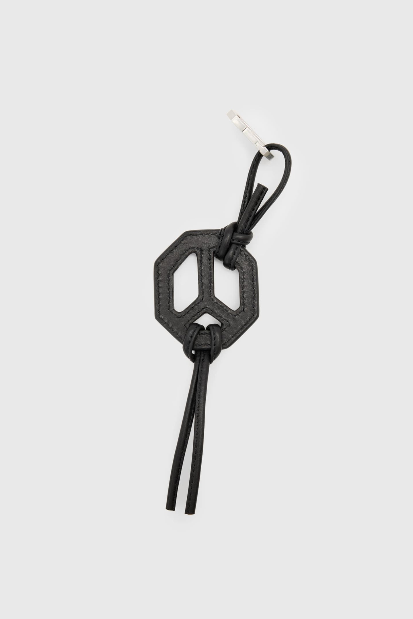 LTHR G PEACE KEYRING BLACK 1