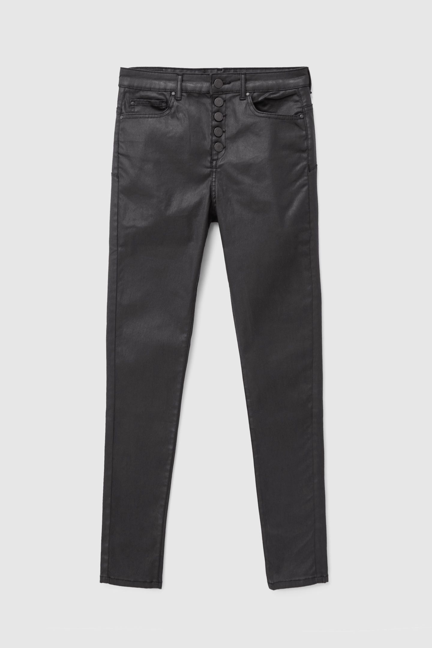 BLACK CROPPED JEANS WITH VISIBLE POWERSTRETCH BUTTONS 5