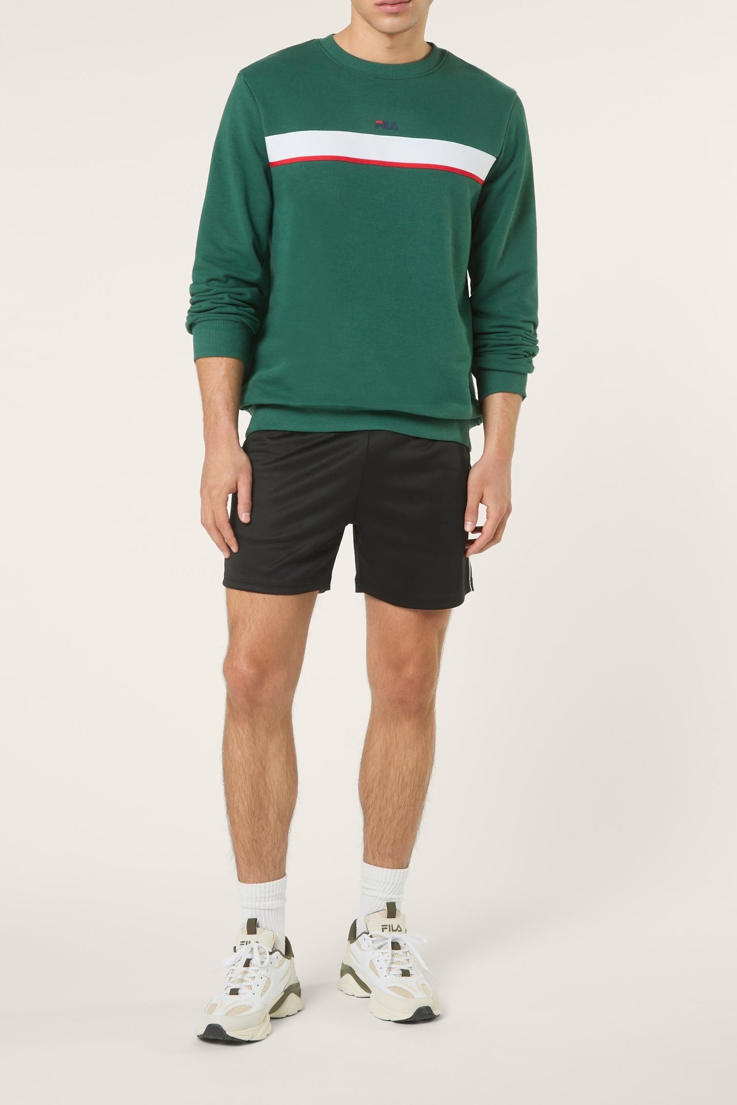 SAGANO REGULAR TAPED CREWNECK SWEATSHIRT POSY GREEN 1