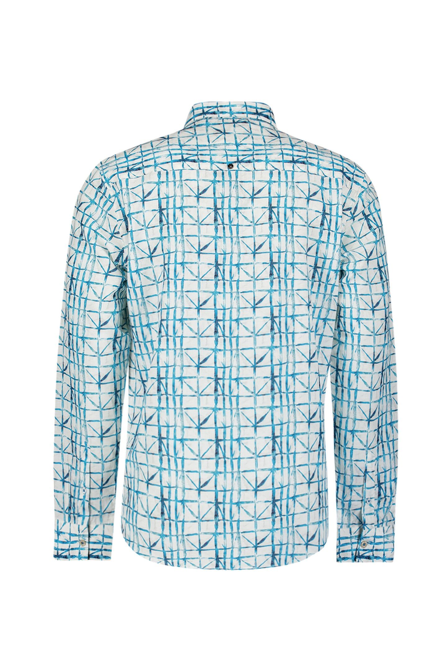 SHIRT ALLOVER PRINTED WITH LINEN SEABLUE 2