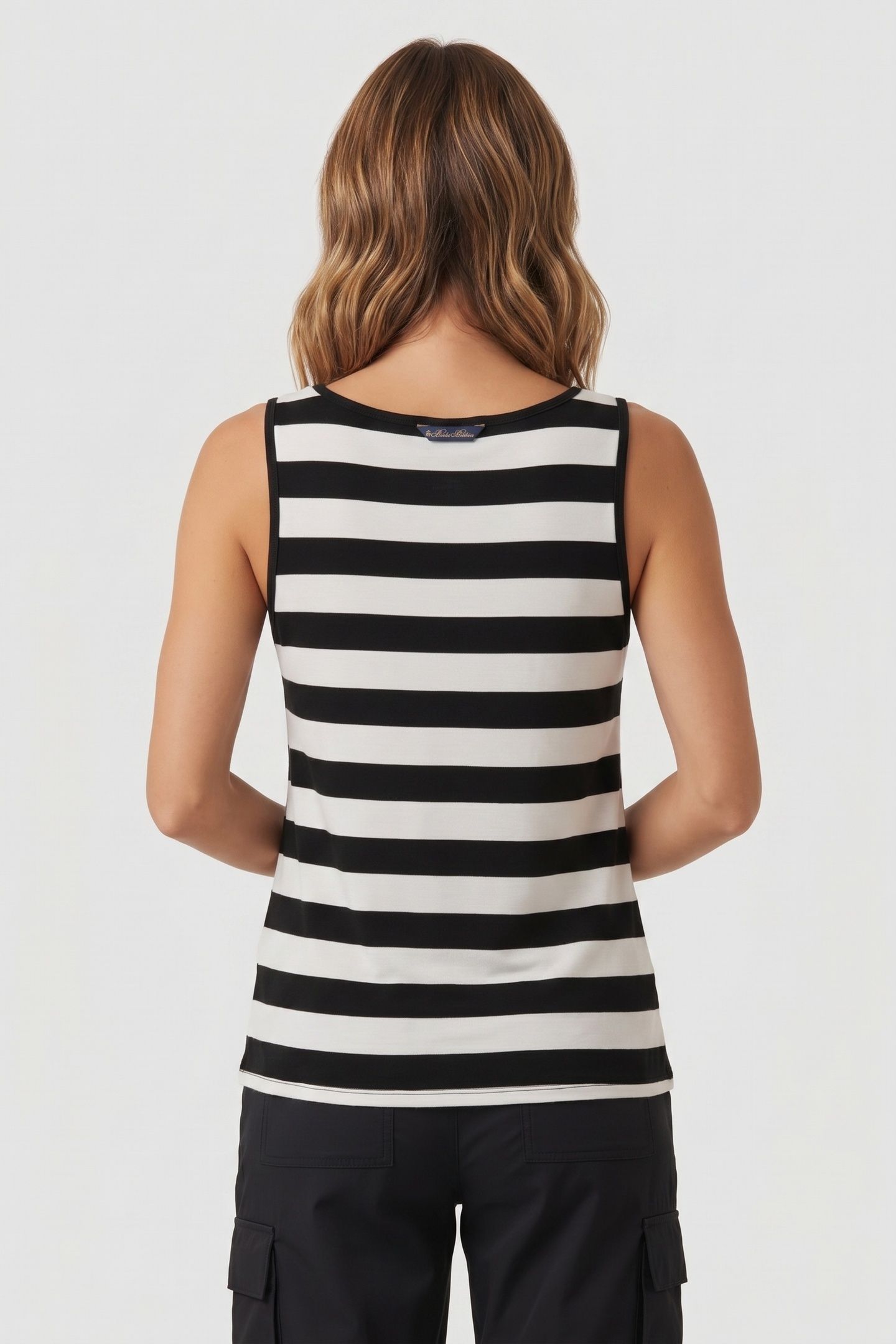 SLIM FIT STRIPED COTTON JERSEY TANK TOP WITH LOGO EMBROIDERY 2