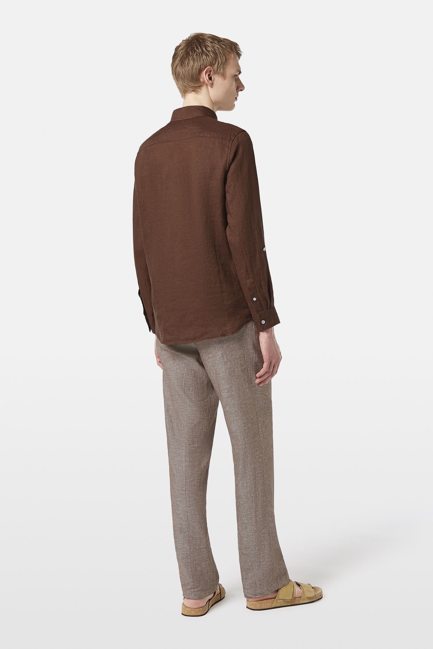 SEASONAL CORE - REGULAR FIT LINEN SHIRT COLD BREW 3