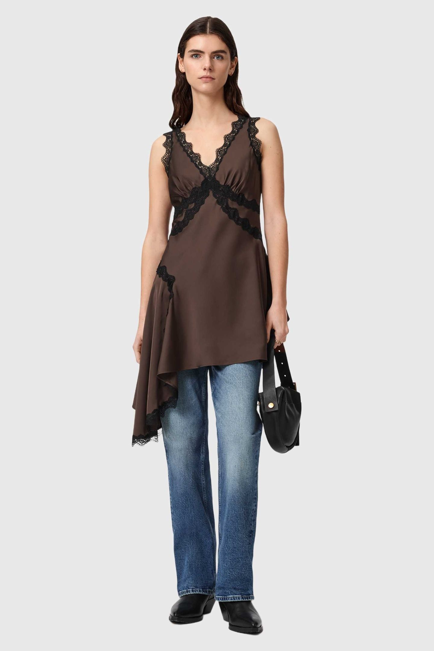 ILKA LACE DRESS BITTER BROWN 1