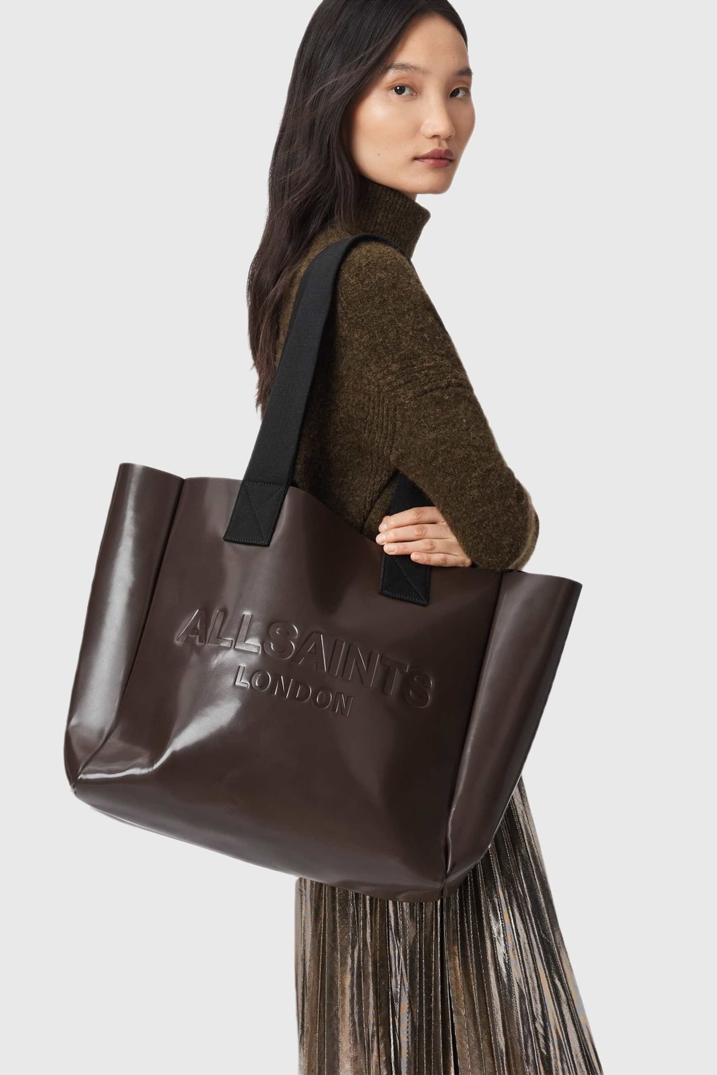 IZZY LEATHER TOTE FANGO BROWN 1