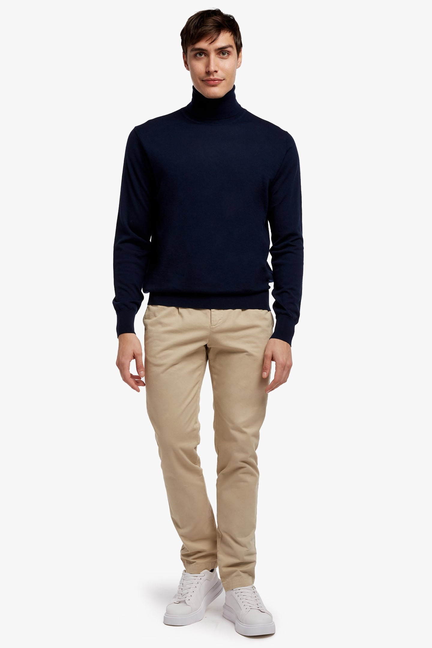 MERINO WOOL TURTLE NECK NAVY 1