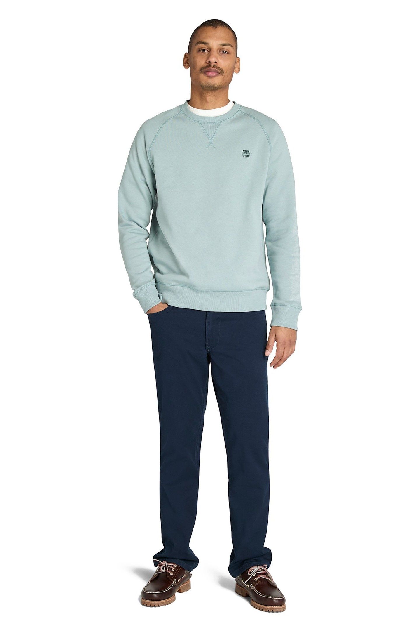 EXETER RIVER BRUSHED BACK CREW SWEATSHIRT SILVER BLUE 2
