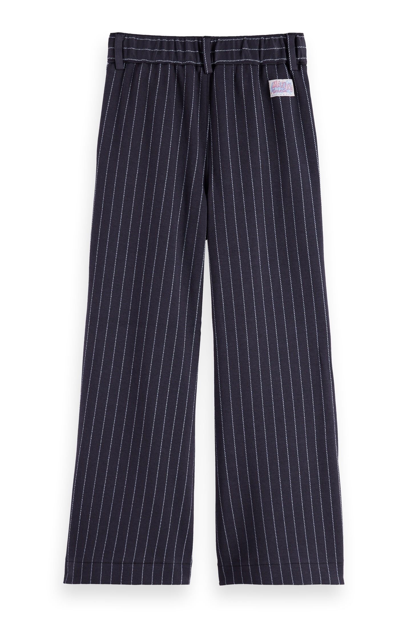 GIRL WIDE-LEG PINSTRIPE PANTS CHARCOAL CERULEAN PINSTRIPE 2
