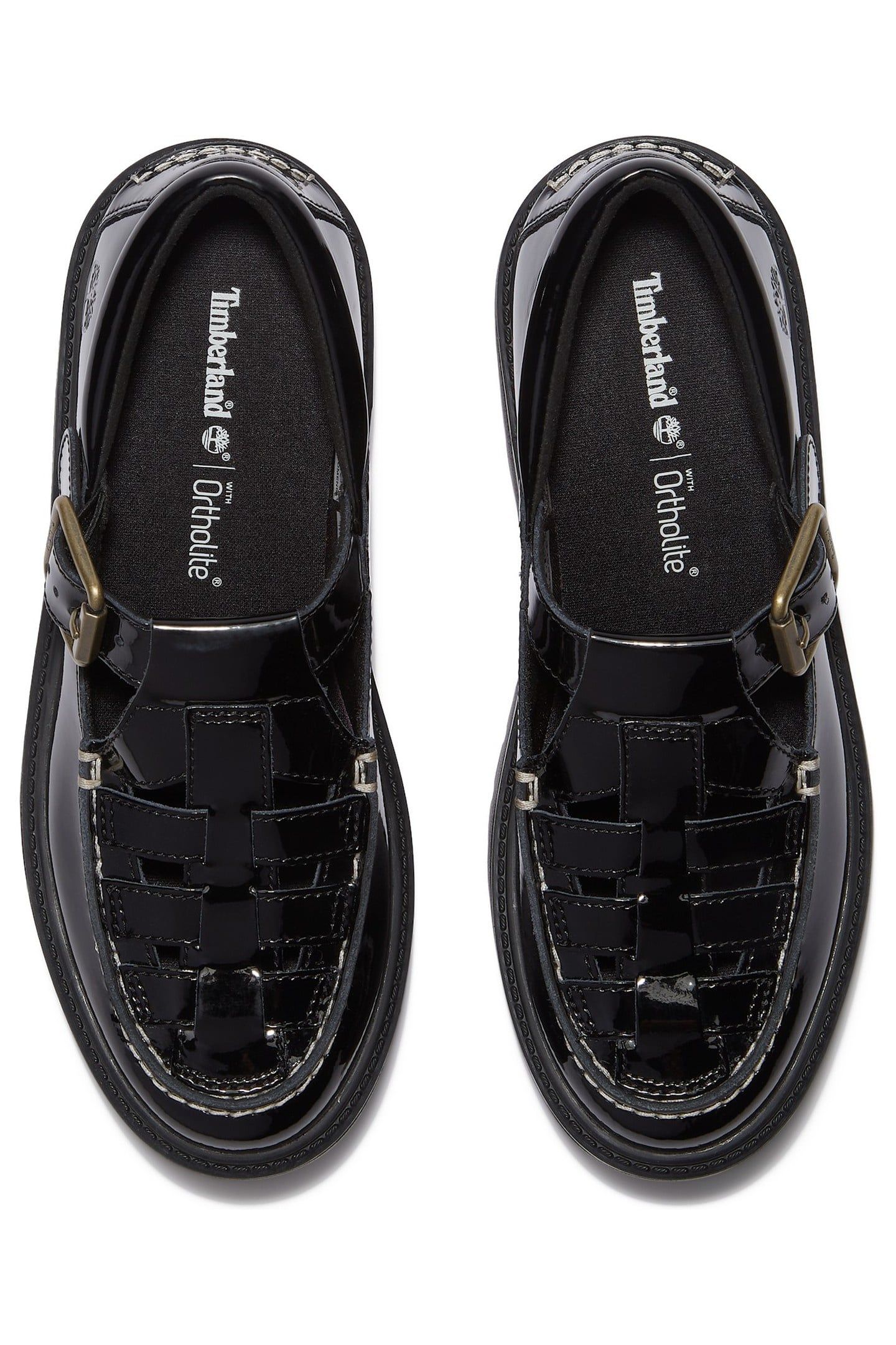 STONE STREET BUCKLE SHOE BLACK PATENT LEATHER 8