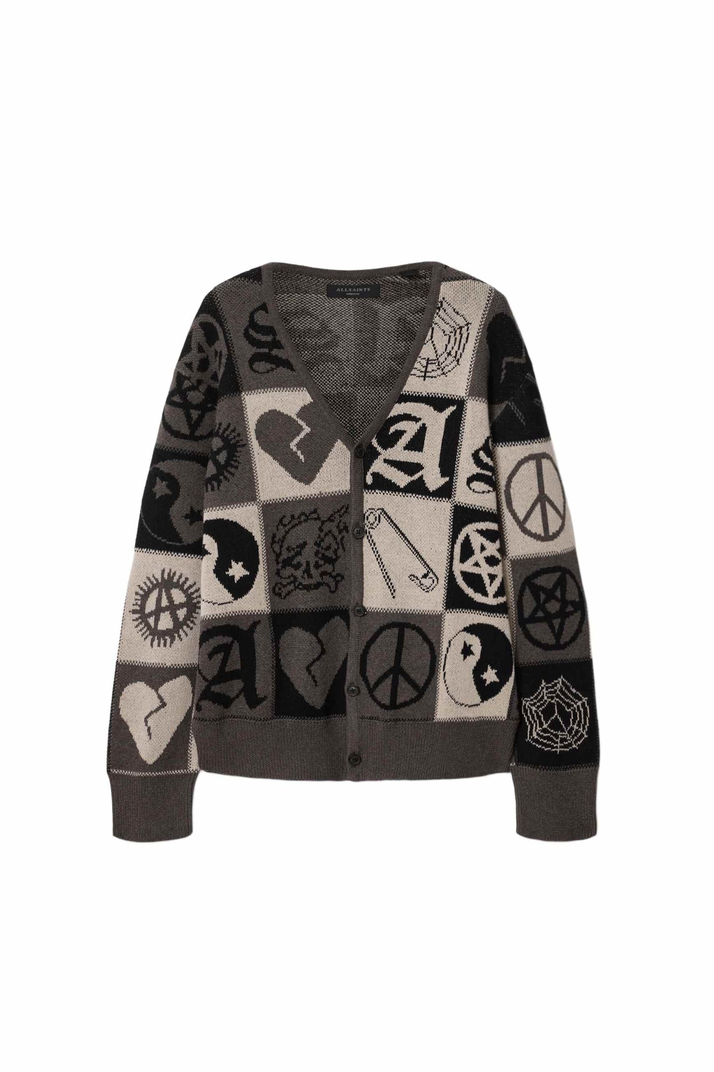 BARKER CARDIGAN TAUPE BROWN/BLACK 5