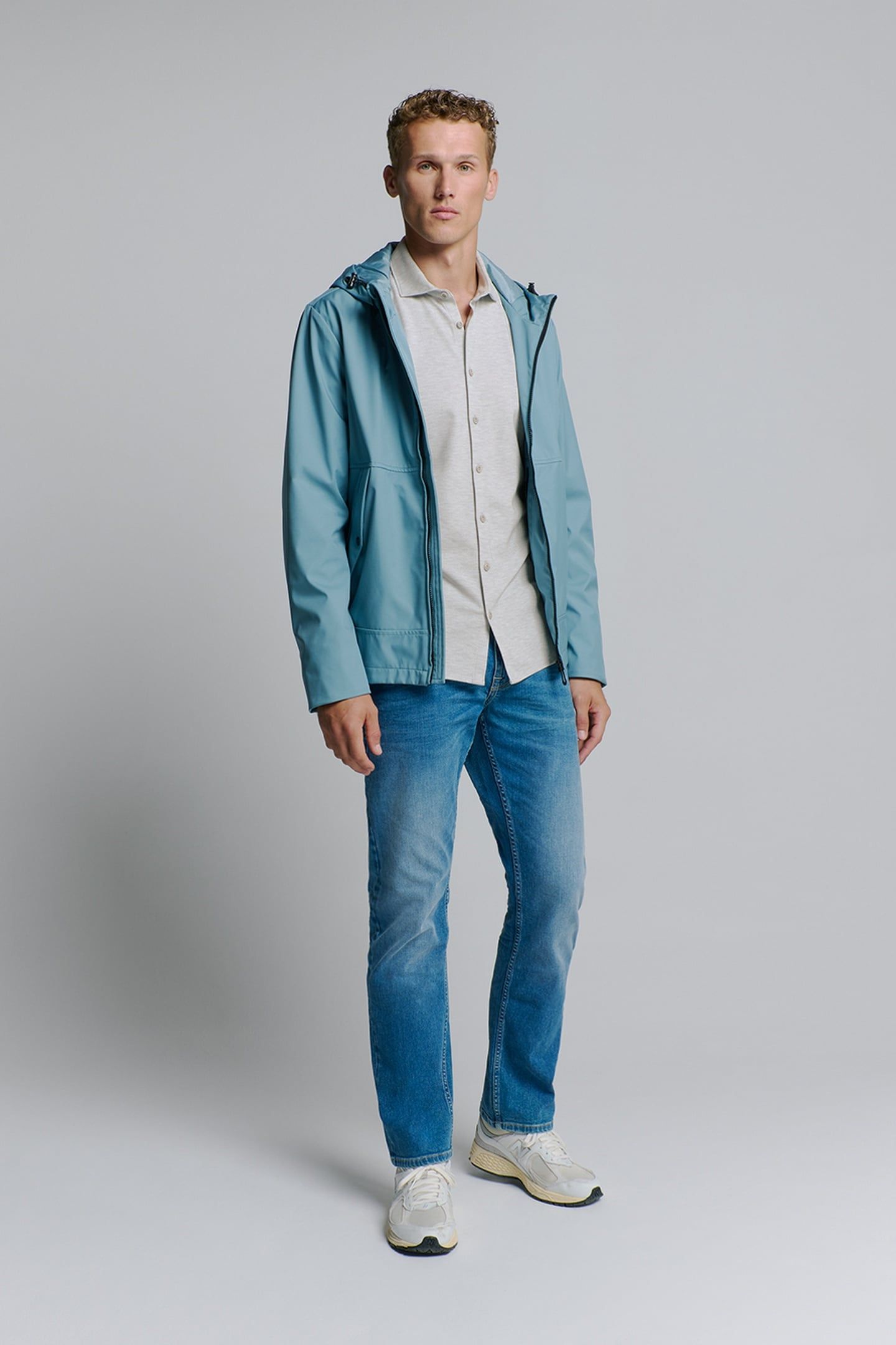 SHIRT JERSEY MELANGE STRETCH CHALK 1