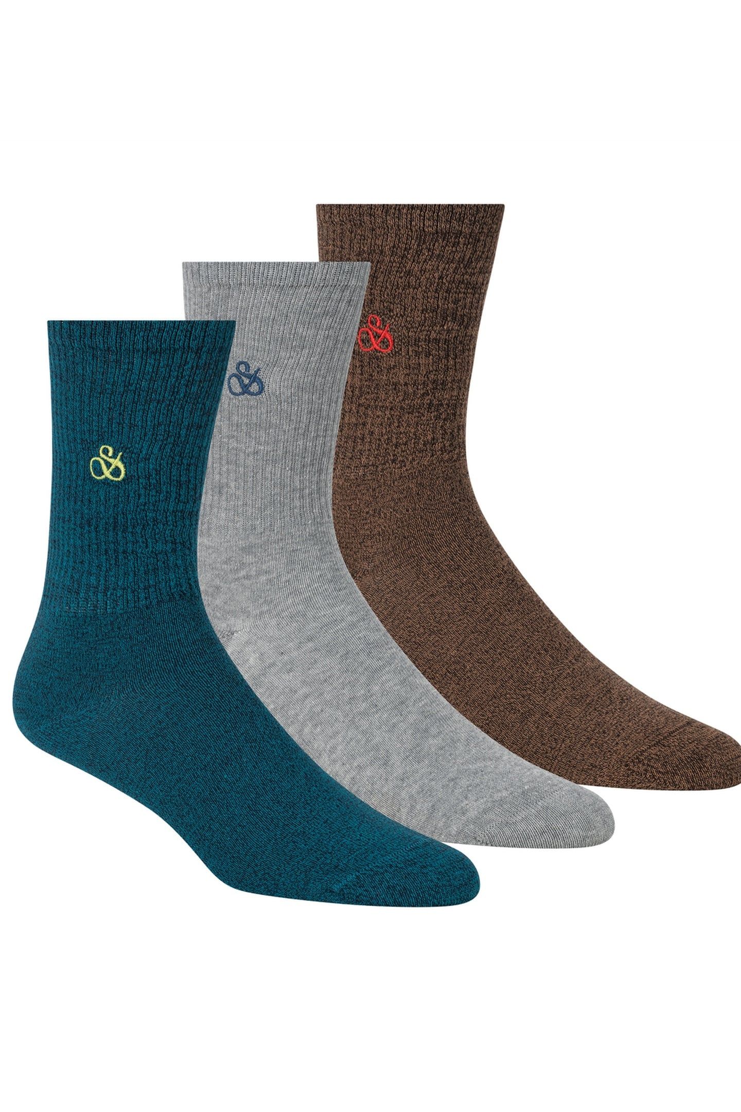 3PK MENS NON TERRY RIBBED CREW BLUE 1