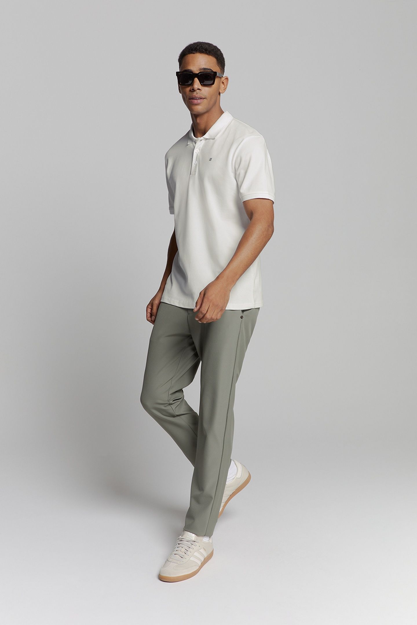 POLO PIQUE SOLID STRETCH WHITE 1