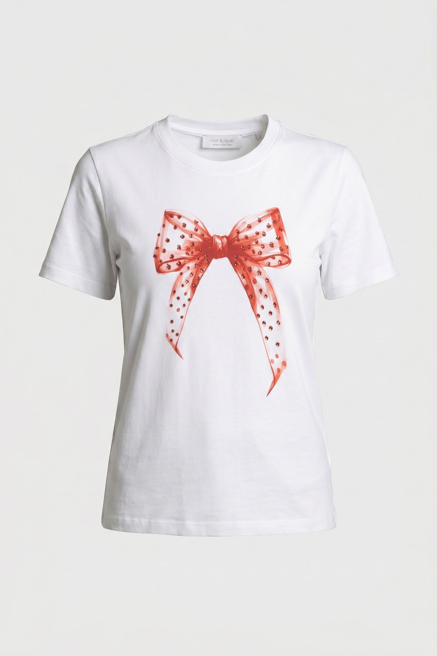 SLIM FIT T-SHIRT "BOW" ORGANIC WHITE 4