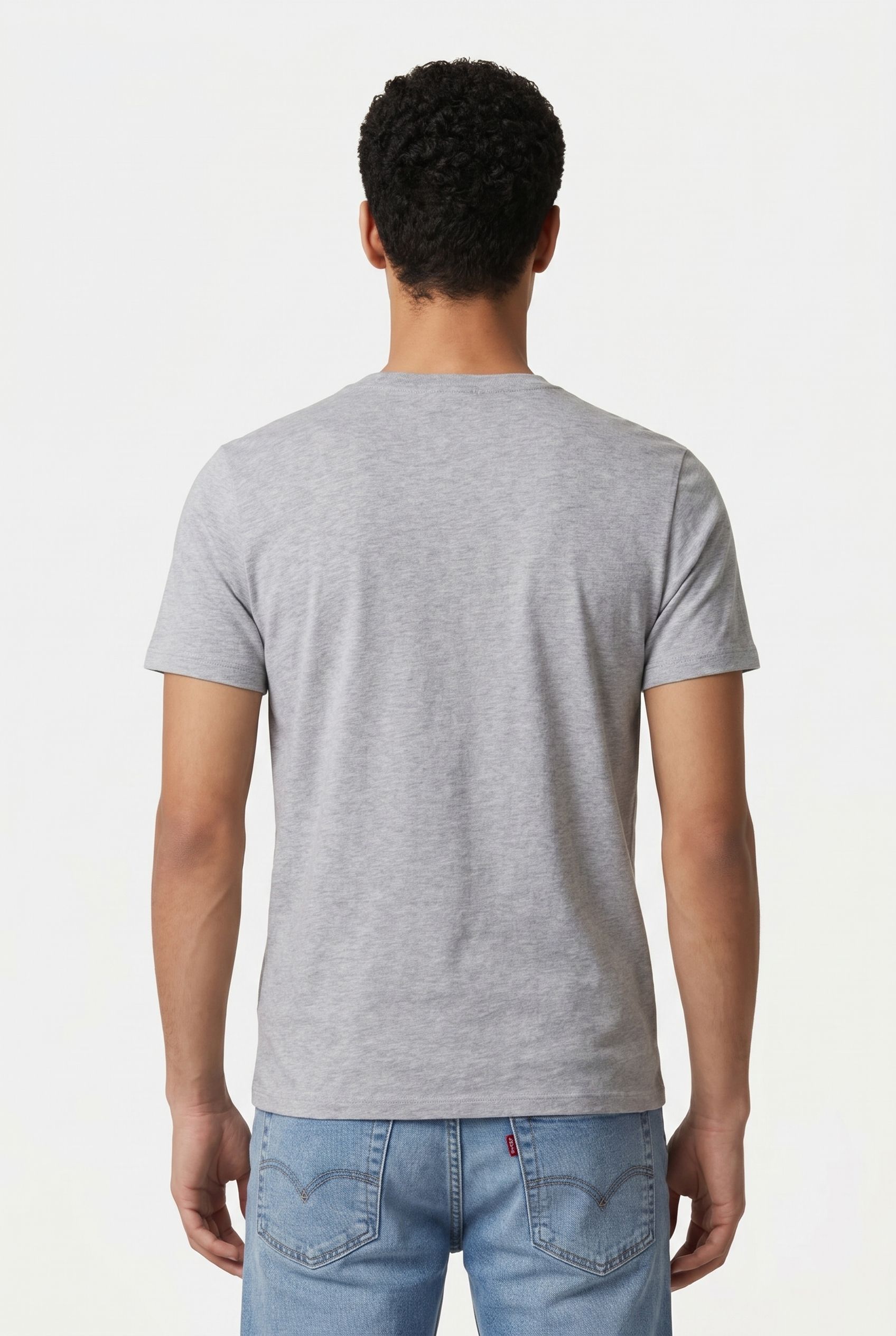 LSECLASSIC HM V NECK TEE MID TONE HEATHER GREY PK 2