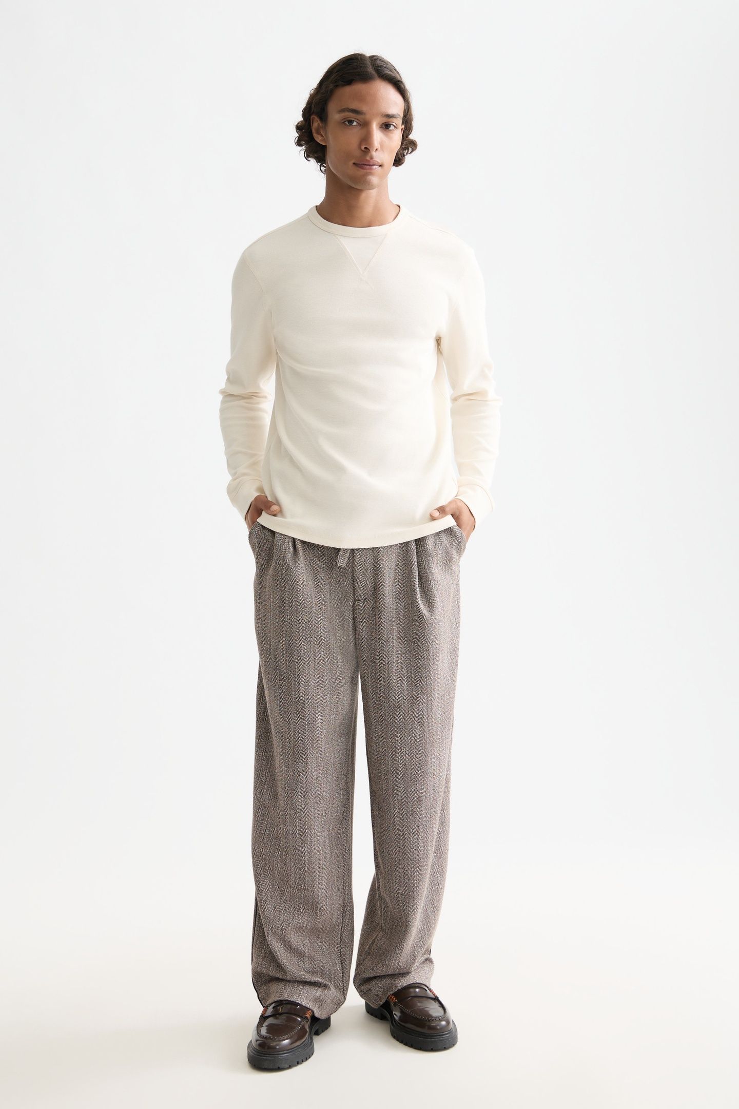 WAFFLE T-SHIRT LS EGGNOG 3