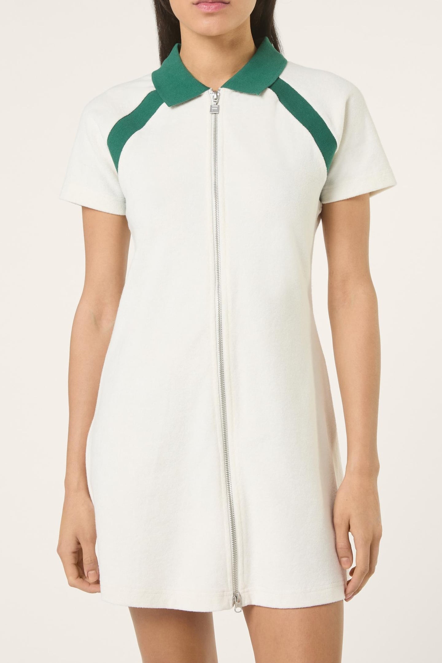 BELFIORE REGULAR TOWELLING TENNIS DRESS EGRET-POSY GREEN 1
