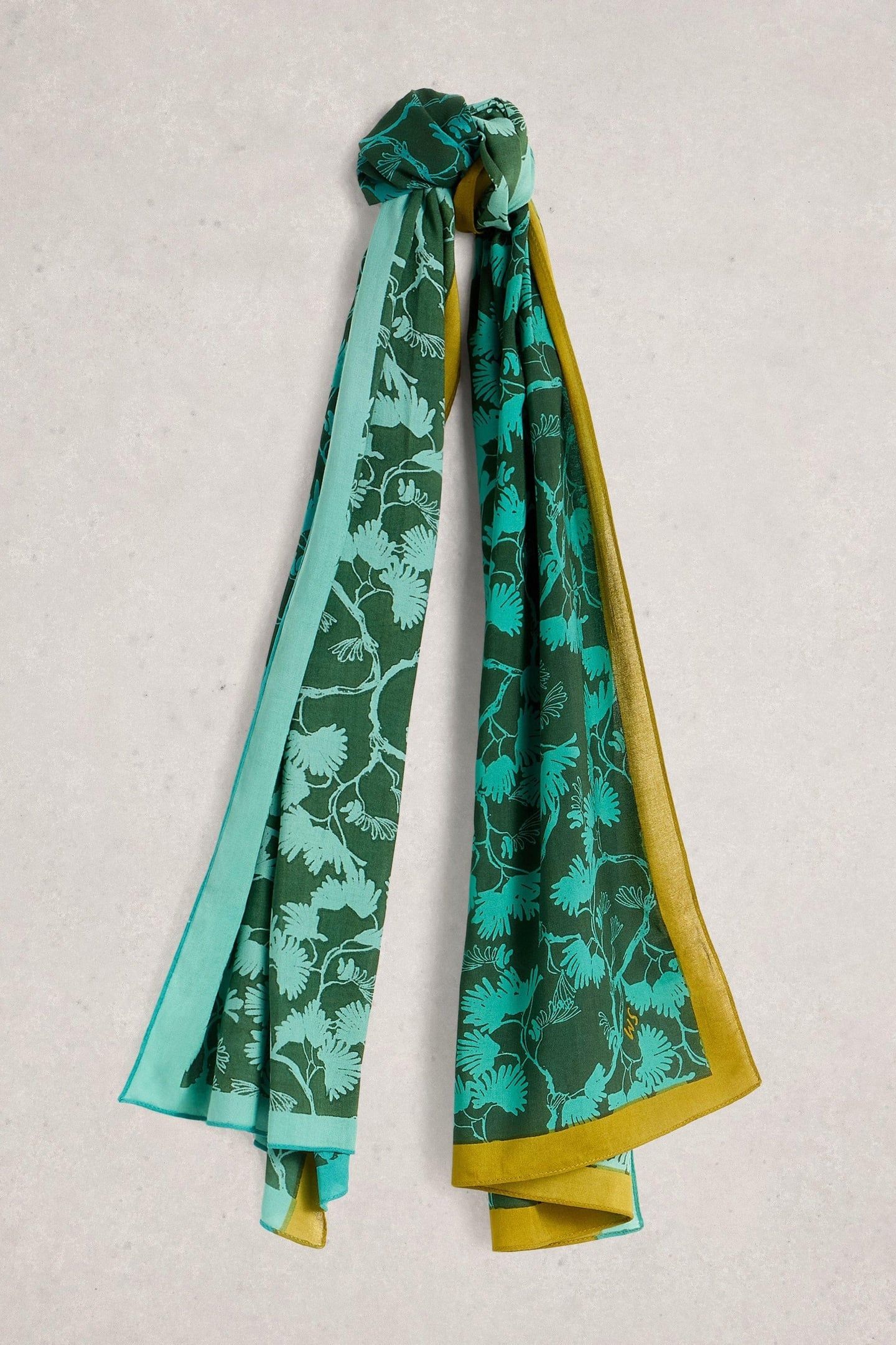 SOPHIE PRINTED SCARF TEAL PRINT 1