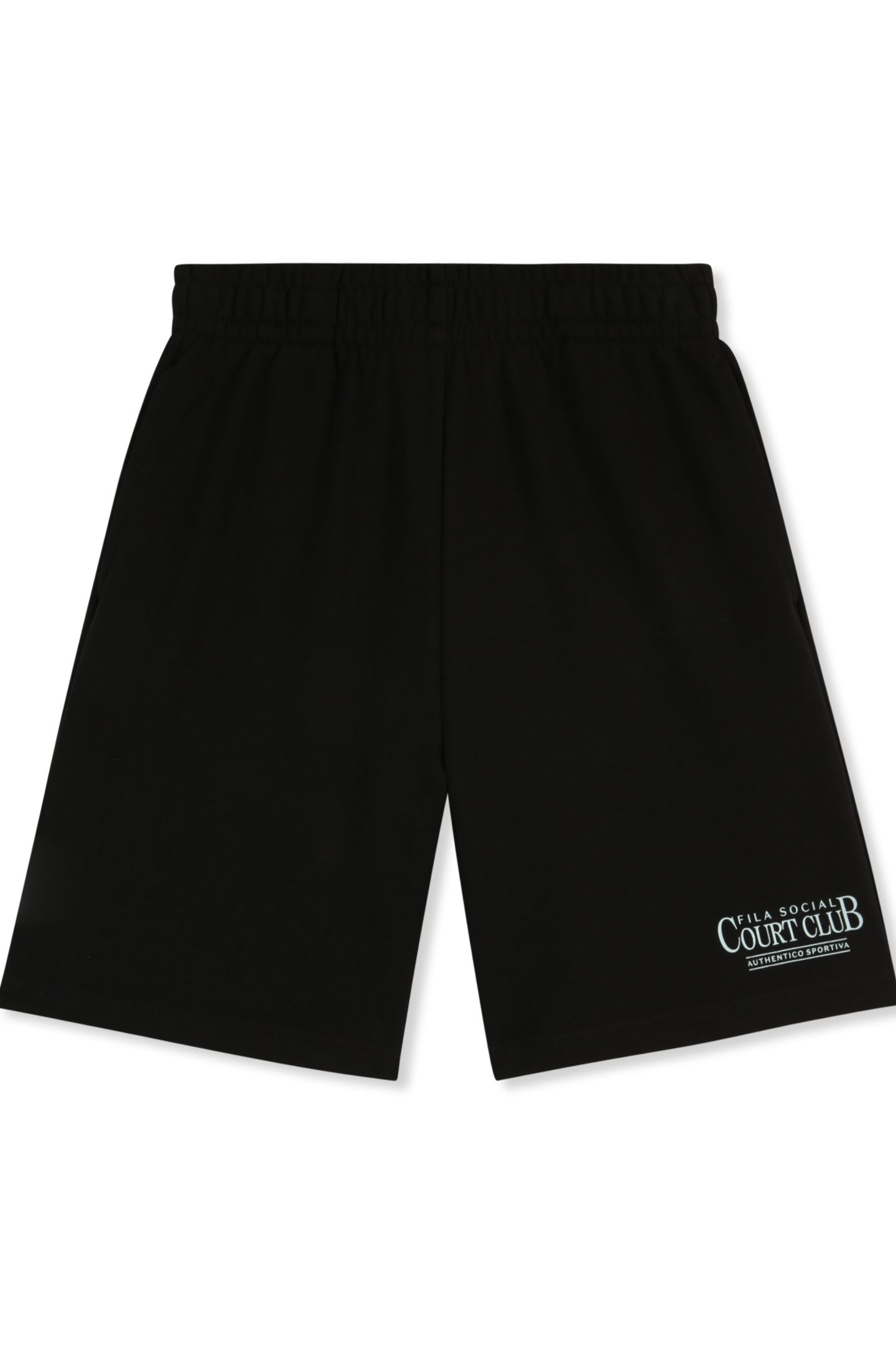 MONTANELLI LOOSE GRAPHIC SWEAT SHORTS BLACK 1