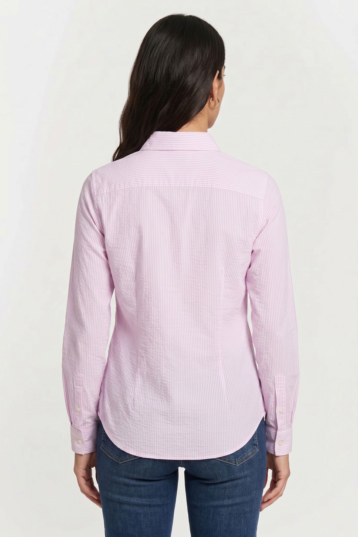 COTTON SEERSUCKER LOGO SHIRT LILAC 2