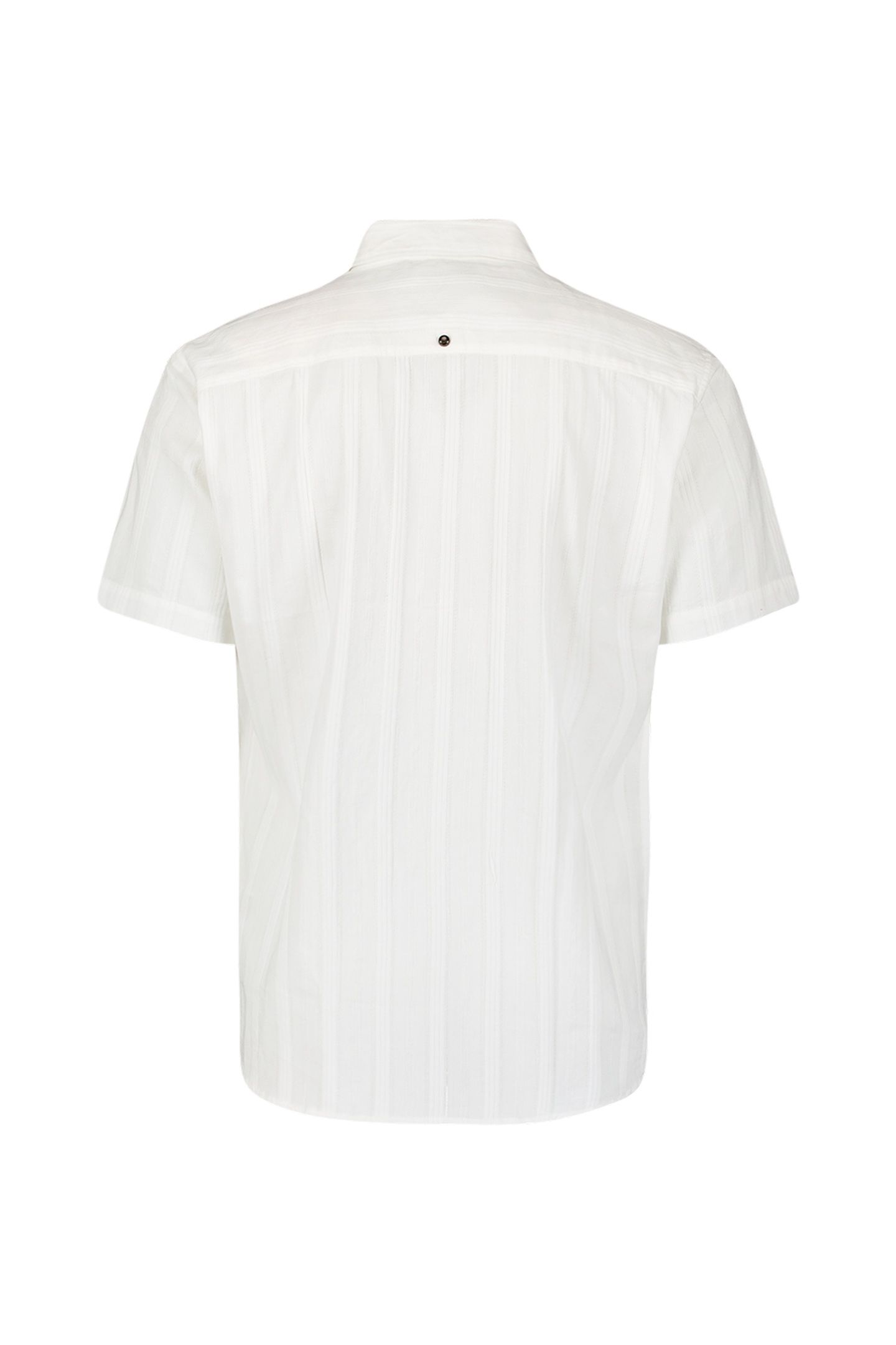 SHIRT SHORT SLEEVE DOBBY VERTICAL STRIPE SOLID WHITE 2
