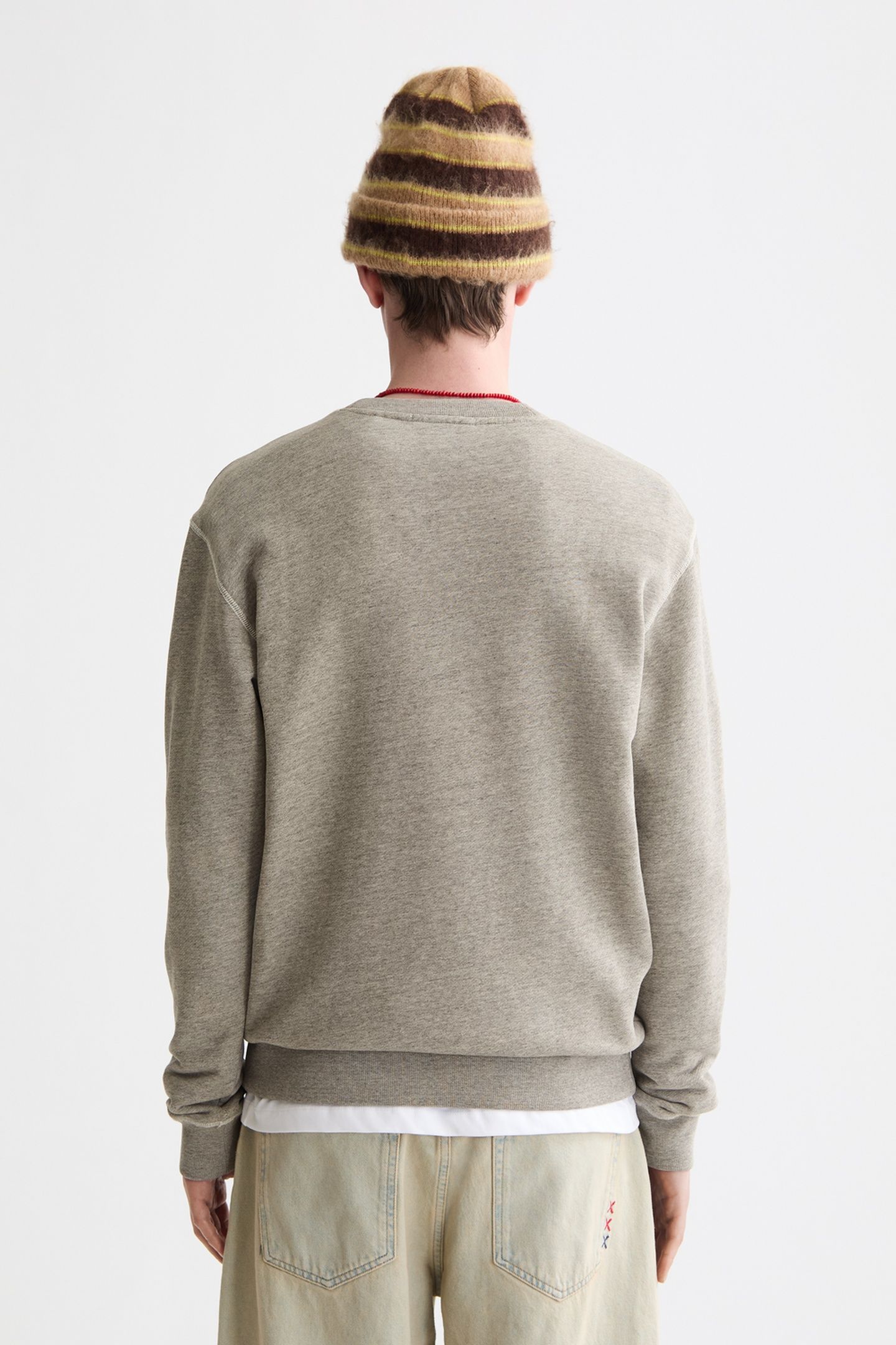 DENIM WASHED ARTWORK SWEATSHIRT GREY MELANGE 3