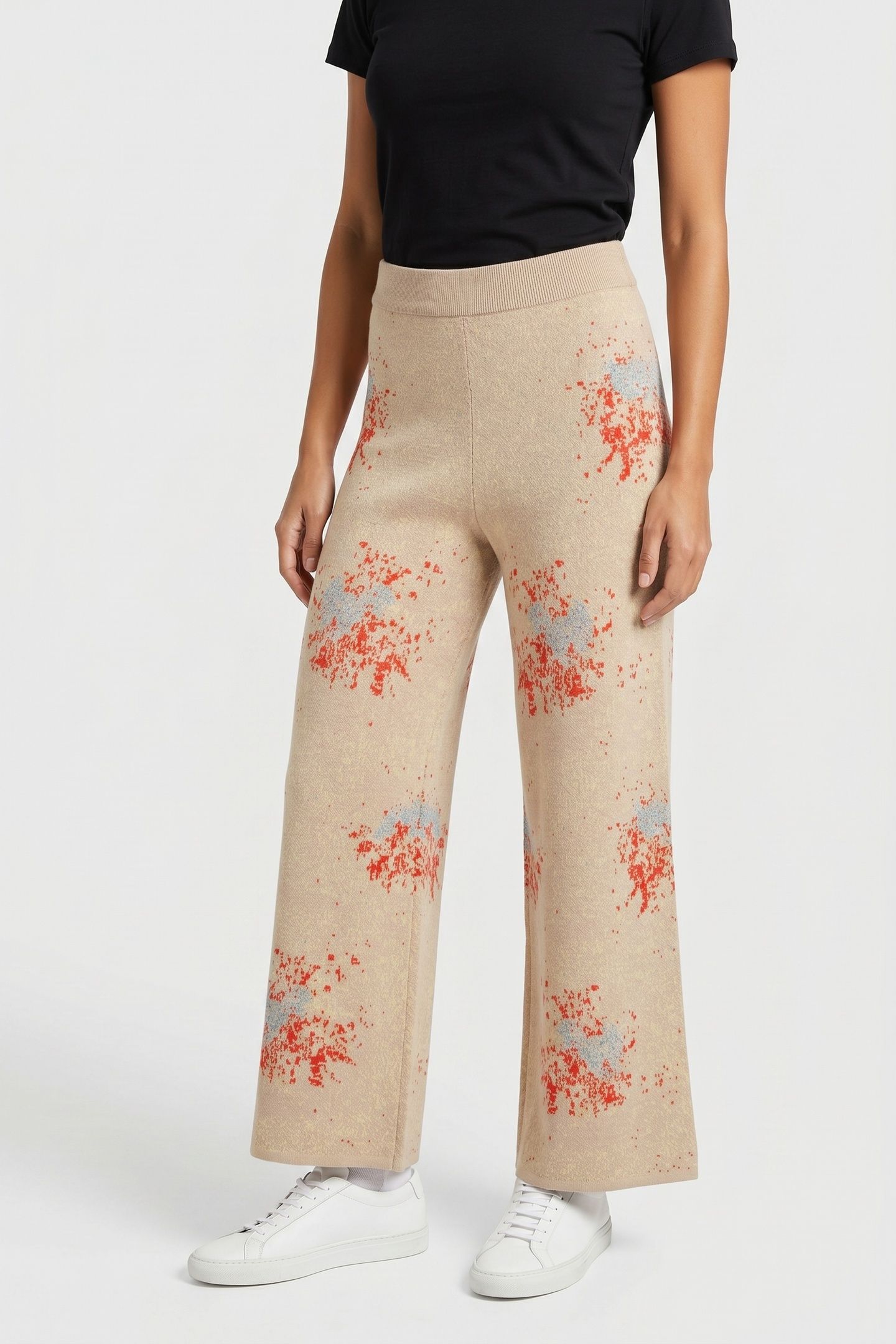 KNITTED JAQUARD PANTS CAFFEE LATTE 2