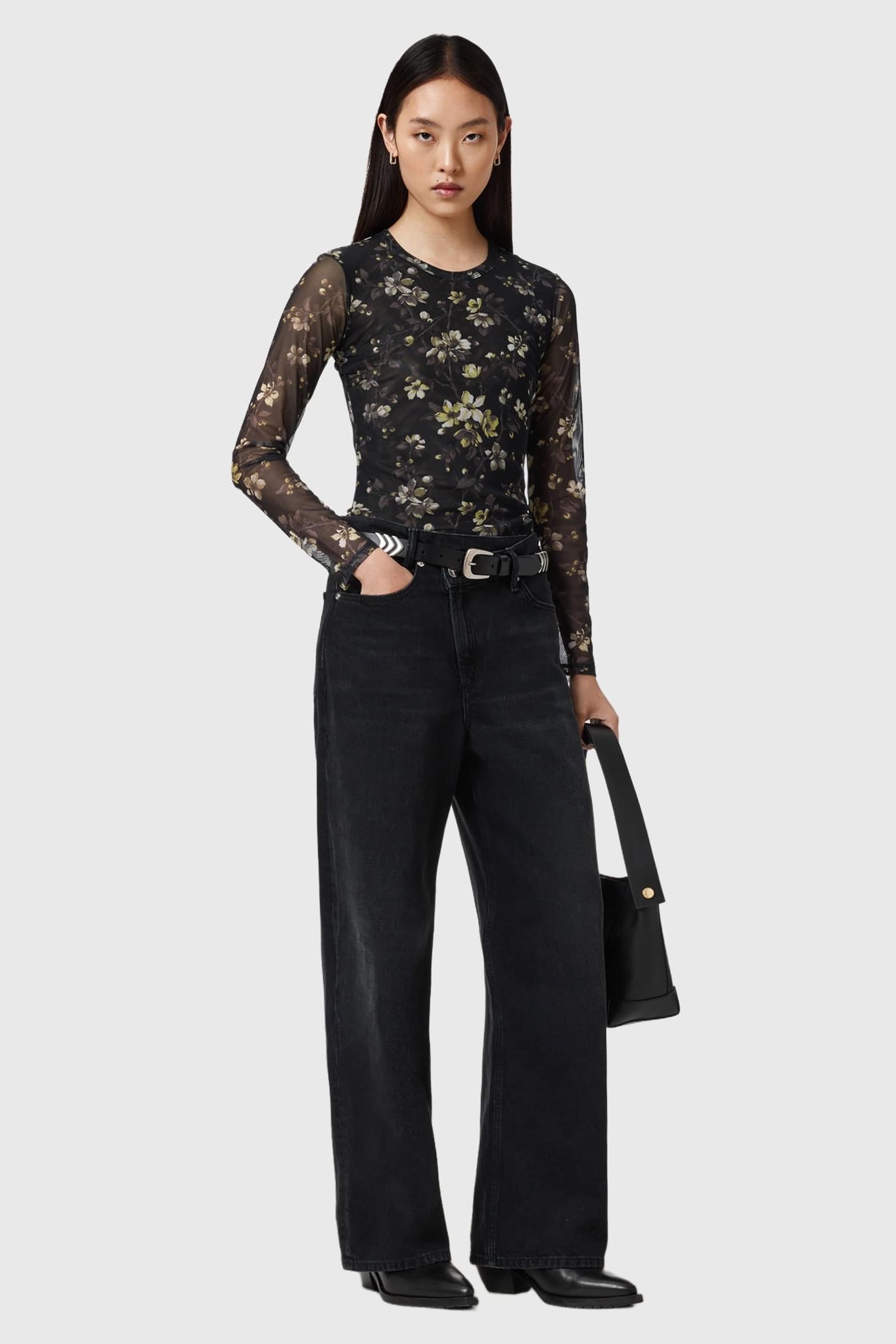 ELLIE MESH LS TEE VINE BLACK 5