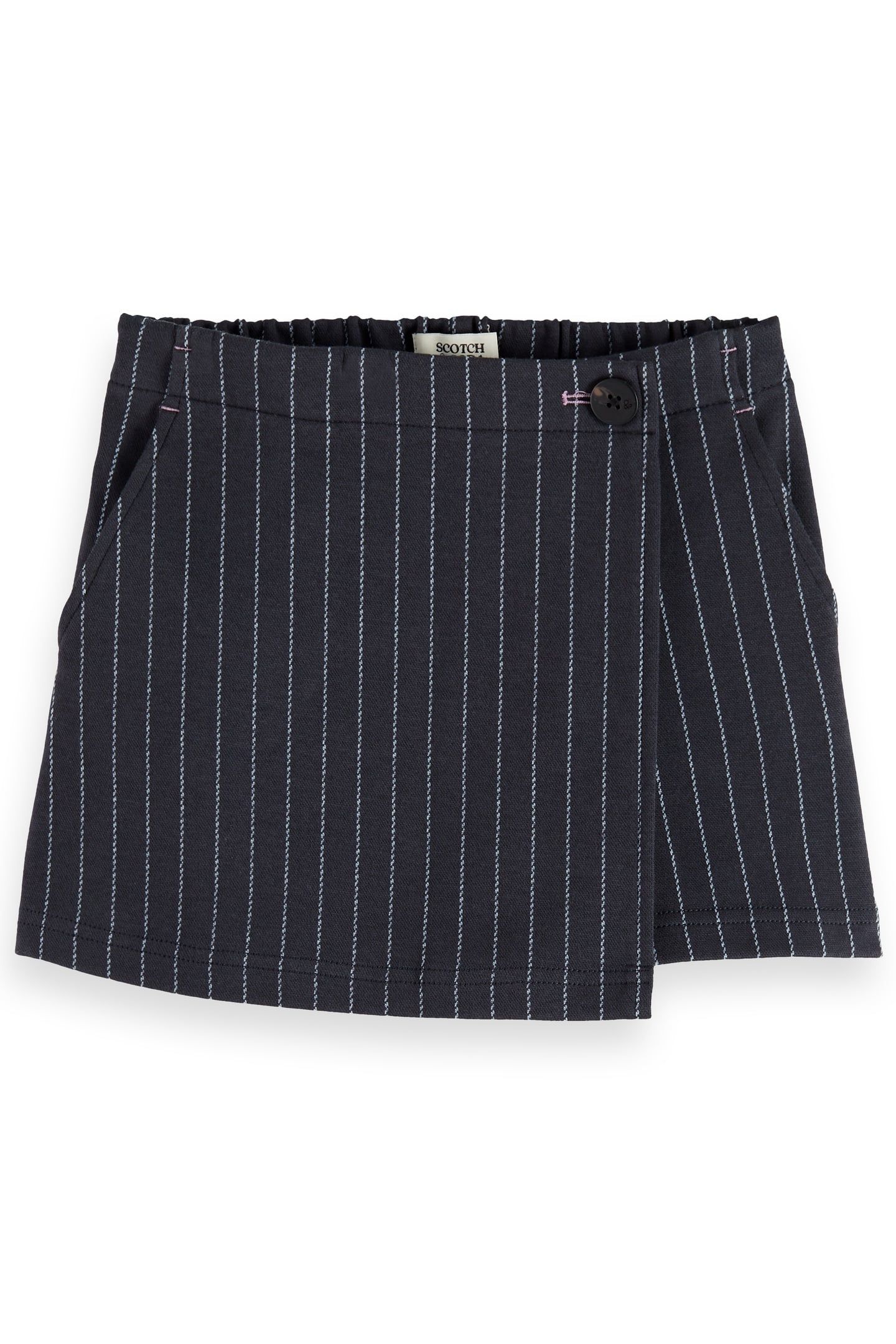 GIRL PINSTRIPE SKORT CHARCOAL CERULEAN PINSTRIPE 1