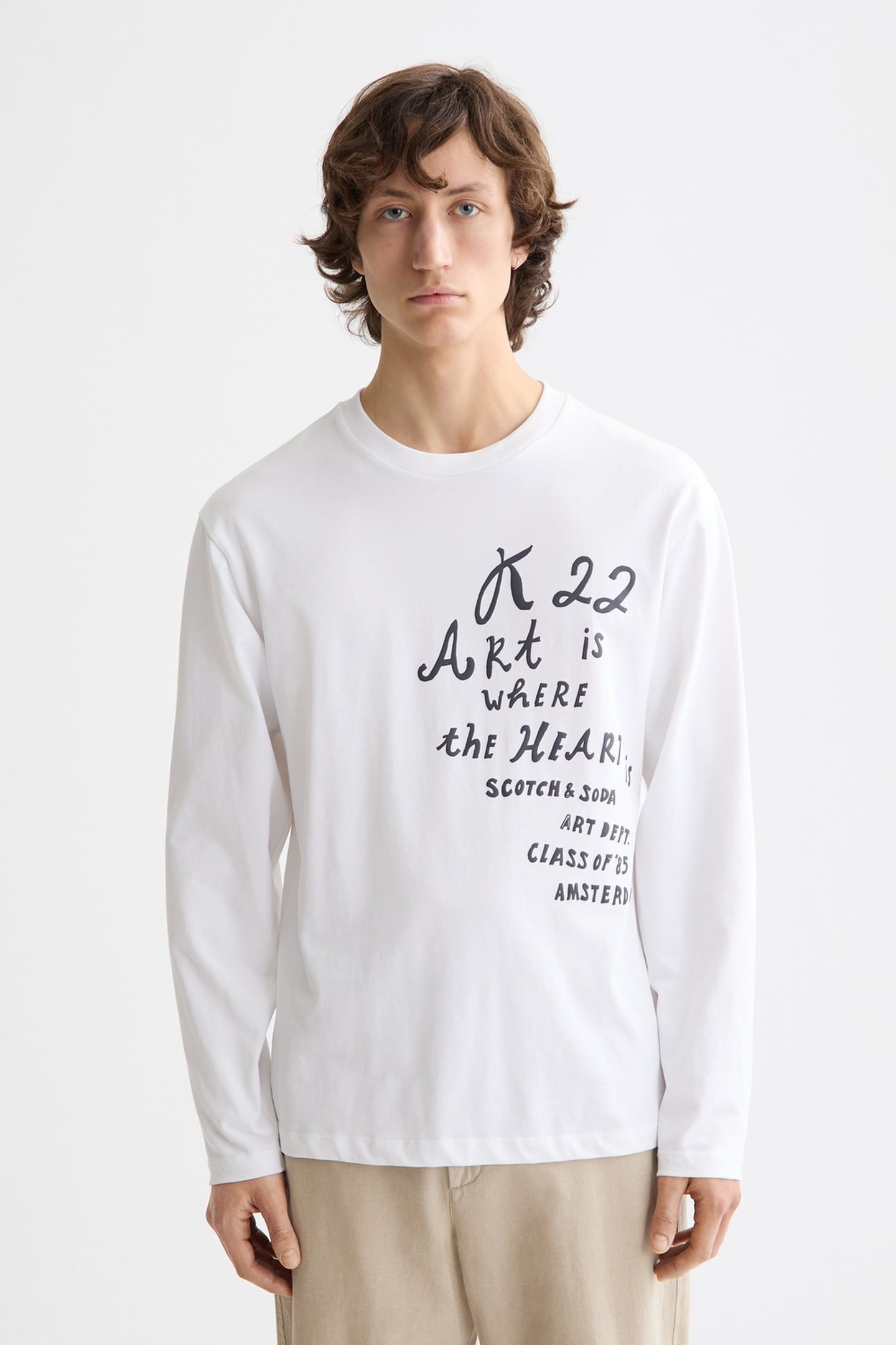 RELAXED-FIT LONG-SLEEVED ARTWORK T-SHIRT BRIGHT WHITE 1