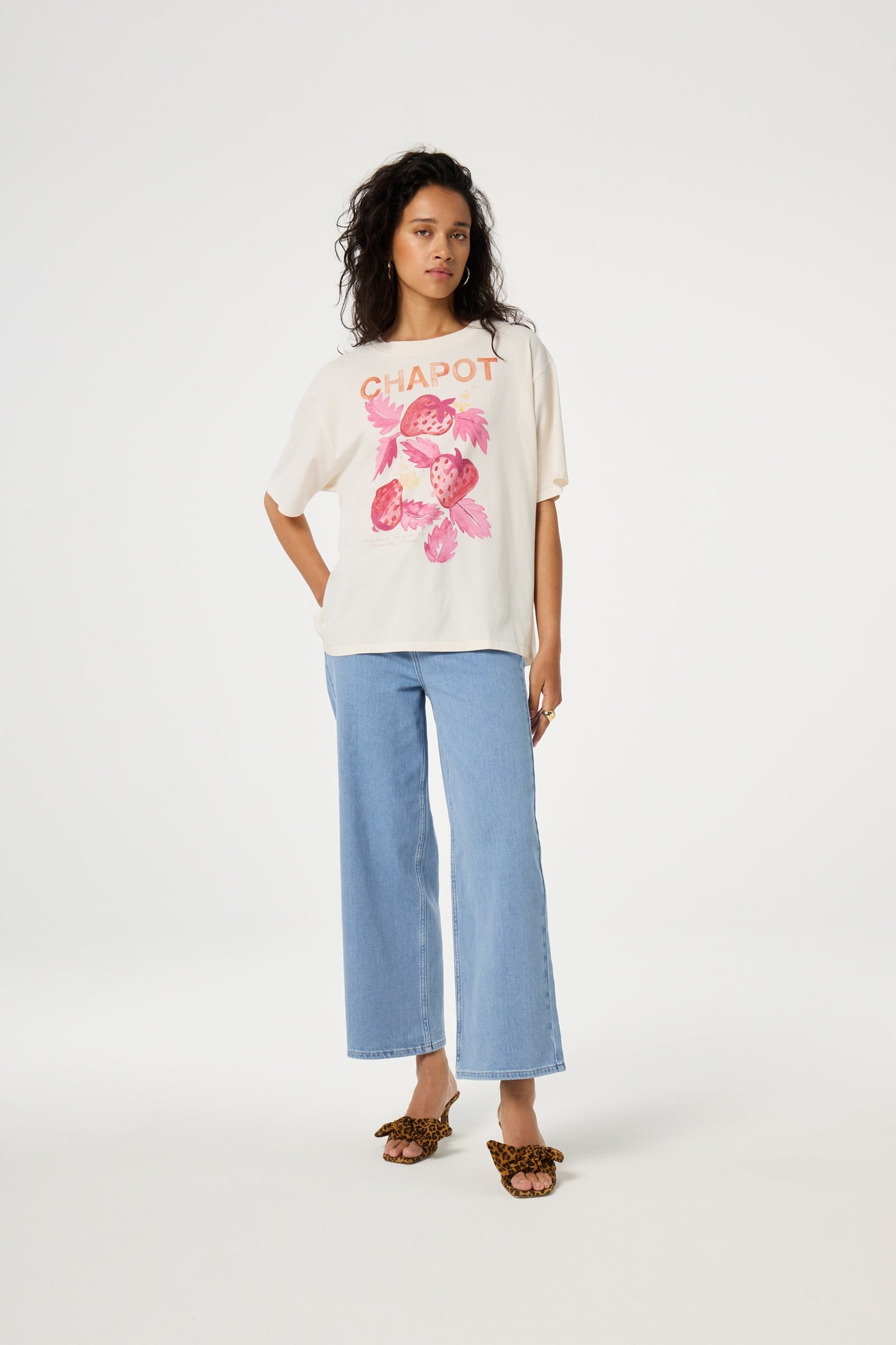 HAYLEY WIDE LEG CROPPED JEANS MID BLUE 1