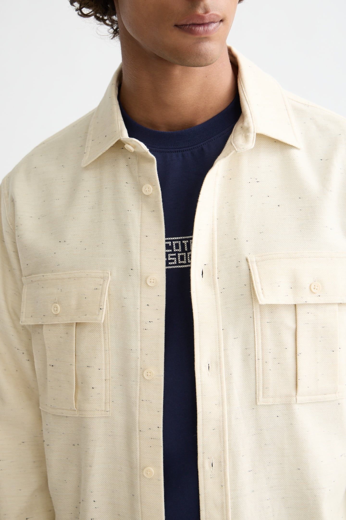 MELANGE RELAXED-FIT SHIRT LIGHT TANNIN MELANGE 6