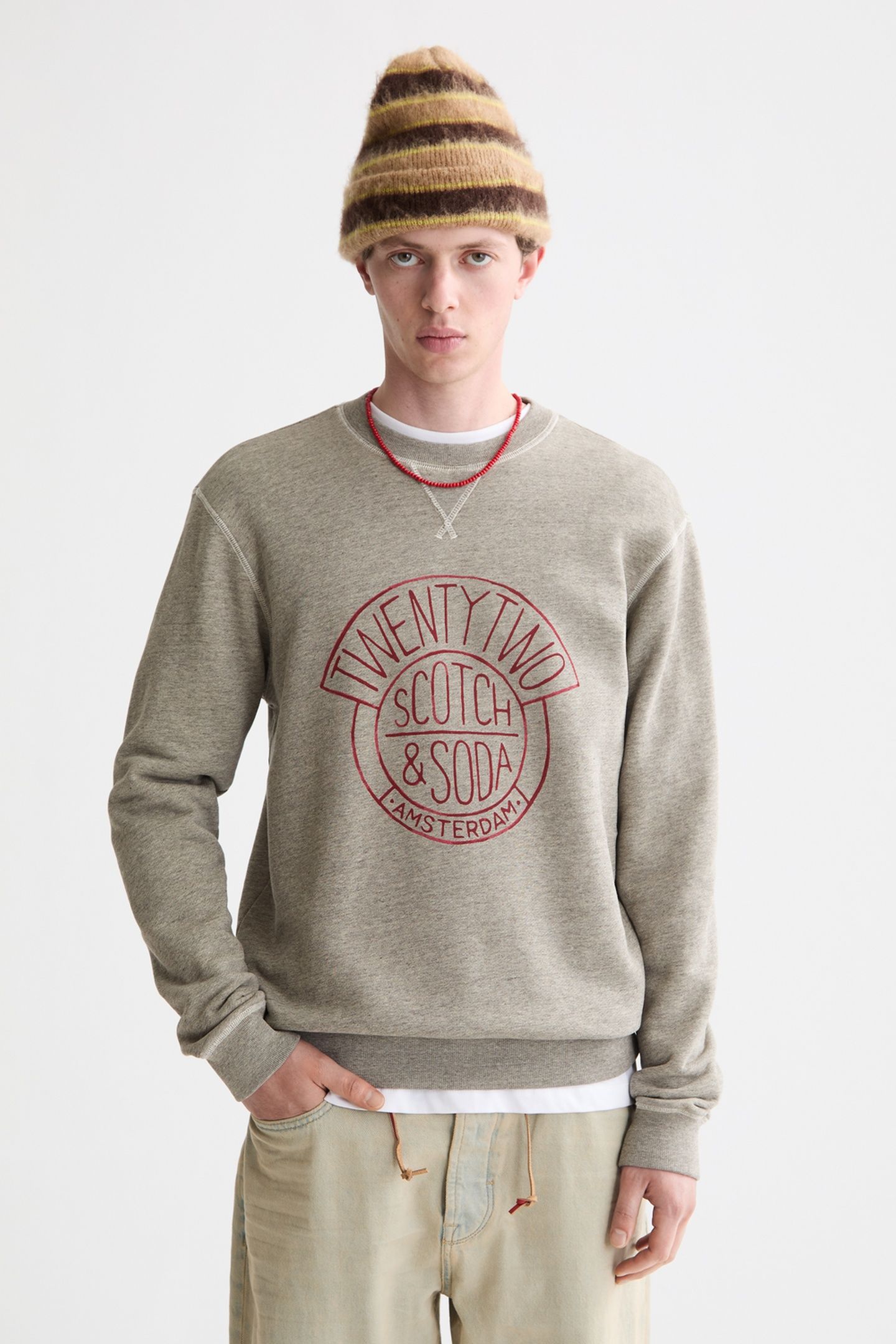 DENIM WASHED ARTWORK SWEATSHIRT GREY MELANGE 2