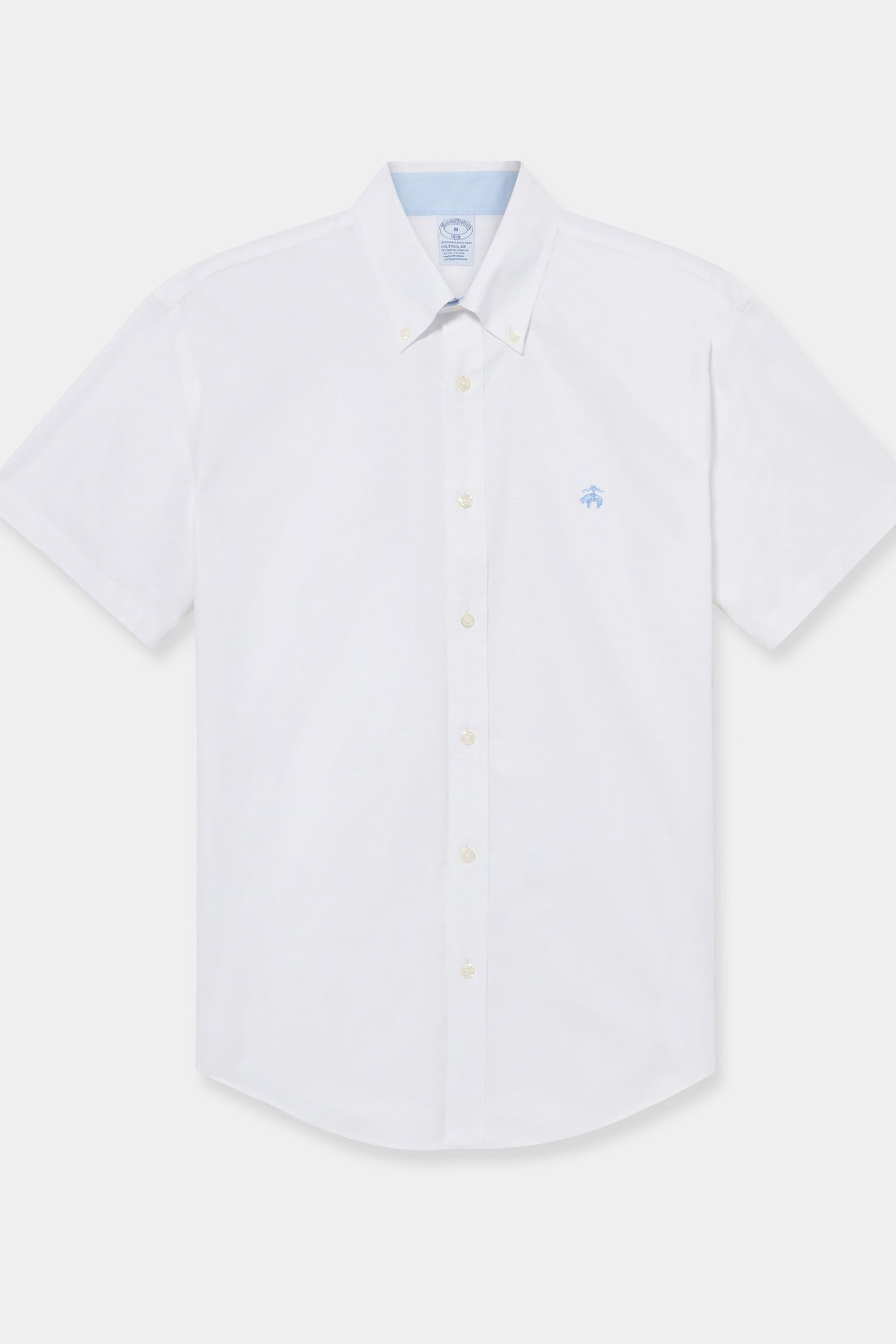 NON-IRON OXFORD STRETCH SOLIDS REGULAR OPEN WHITE 3