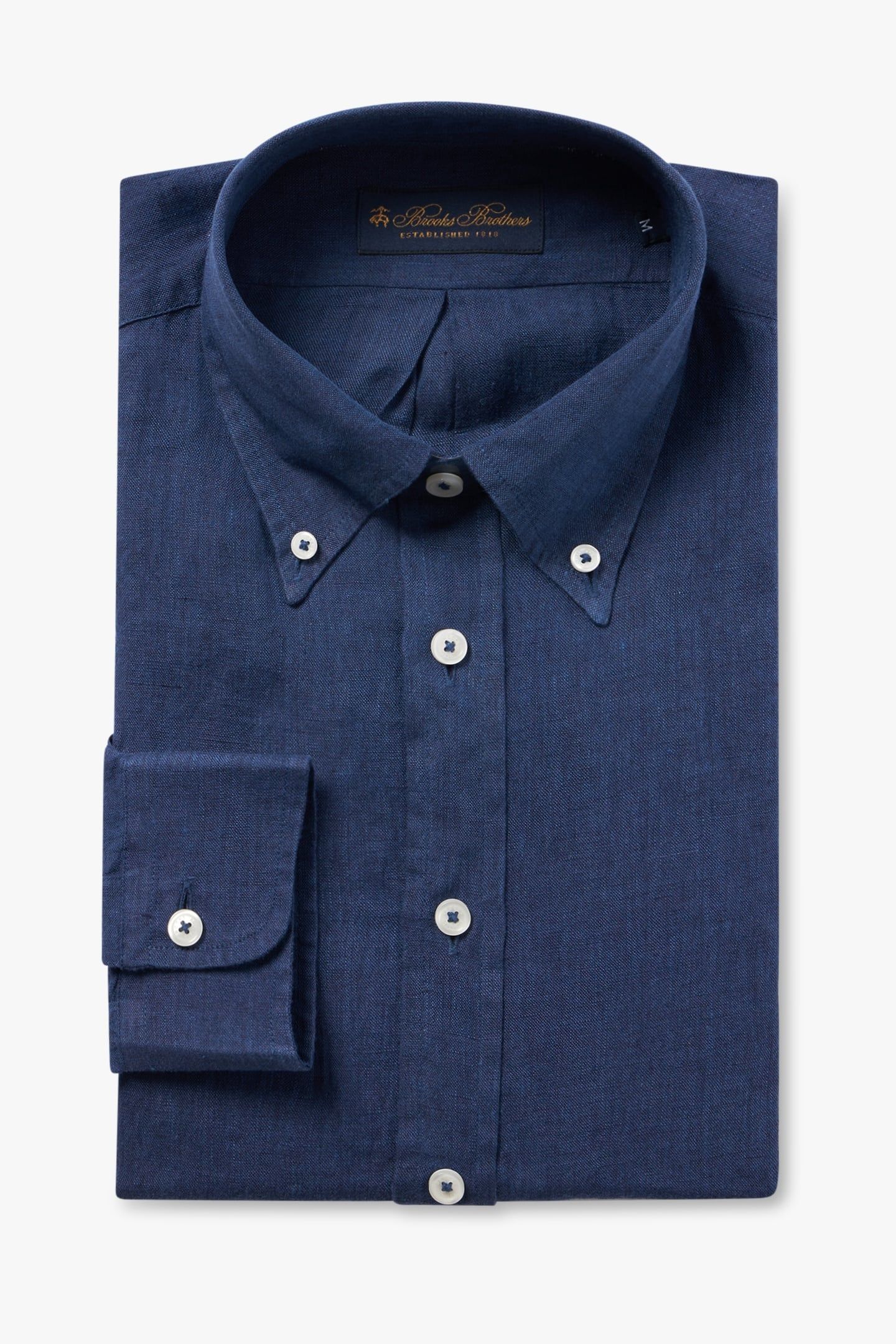 BUTTON DOWN SHIRT LINEN NAVY 2