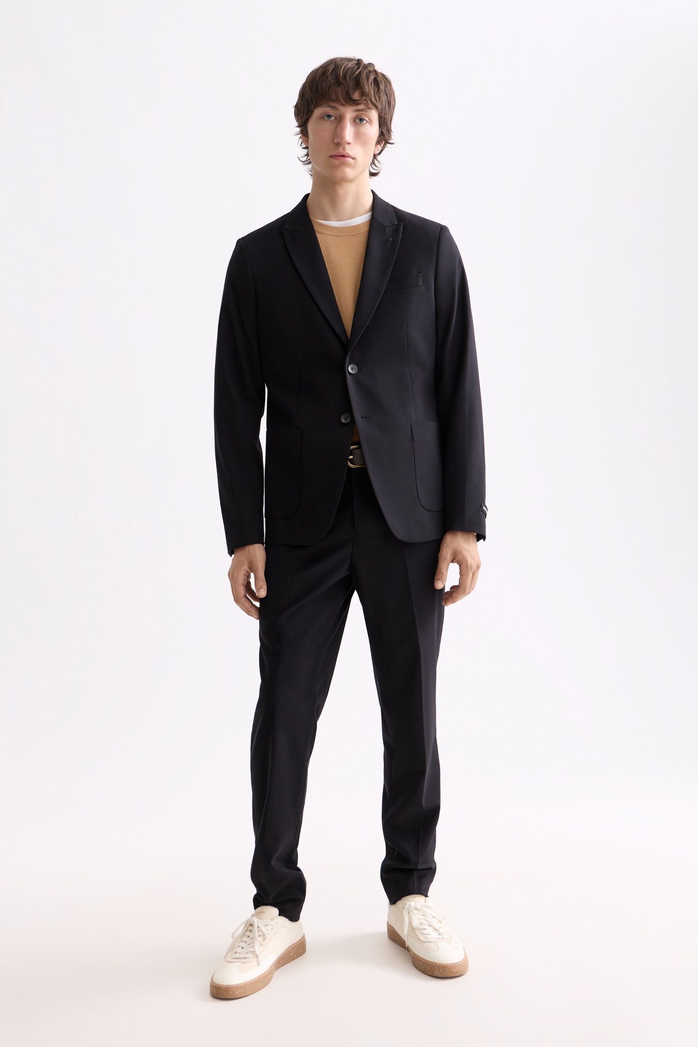 CORE - UNCONSTRUCTED PEAK LAPEL COOL-WOOL BLAZER BLACK 1