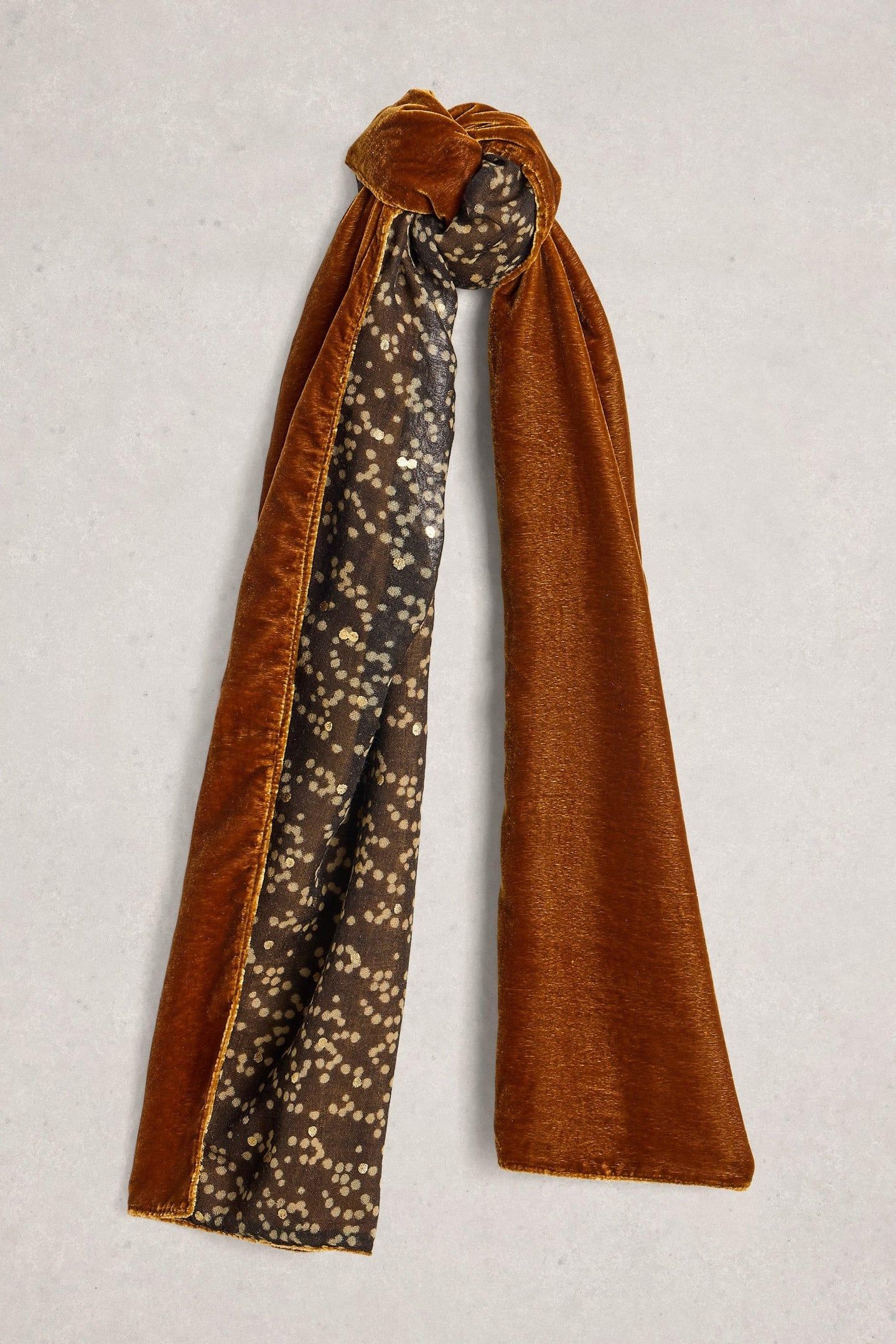 VELVET PRINTED SCARF CHARTREUSE PRINT 1