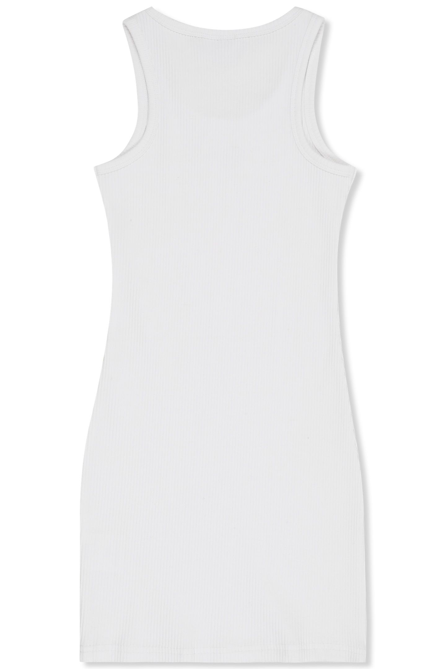 FORCONE SLEEVELESS LOGO RIB DRESS BRIGHT WHITE 2