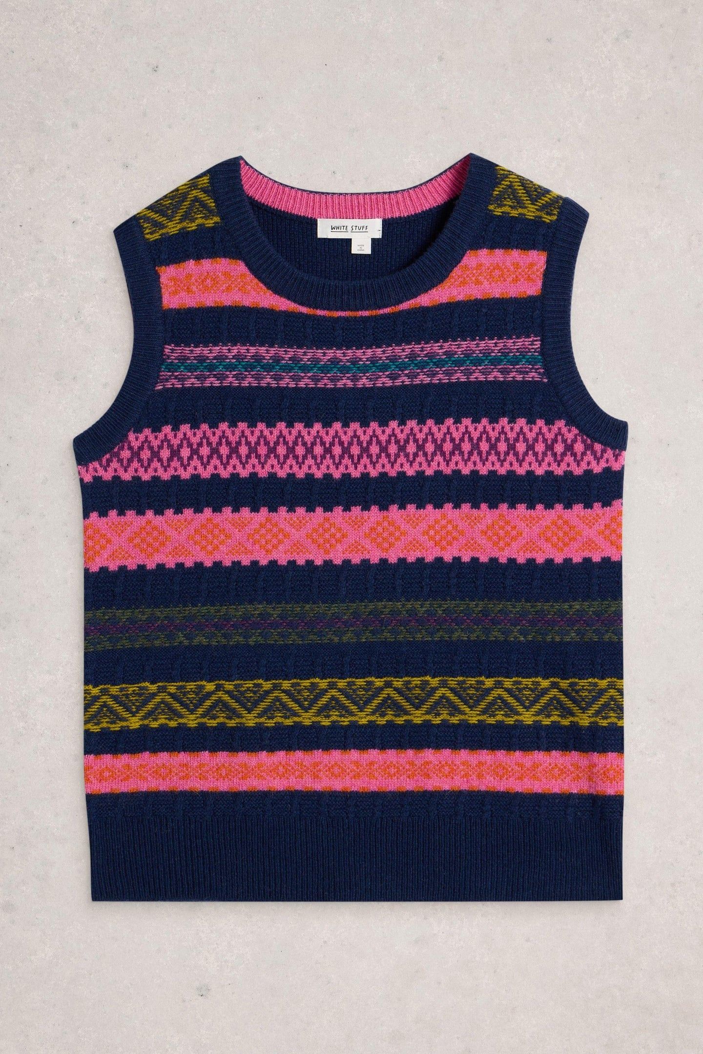 LOTTIE FAIRISLE TANK NAVY MULTI 5