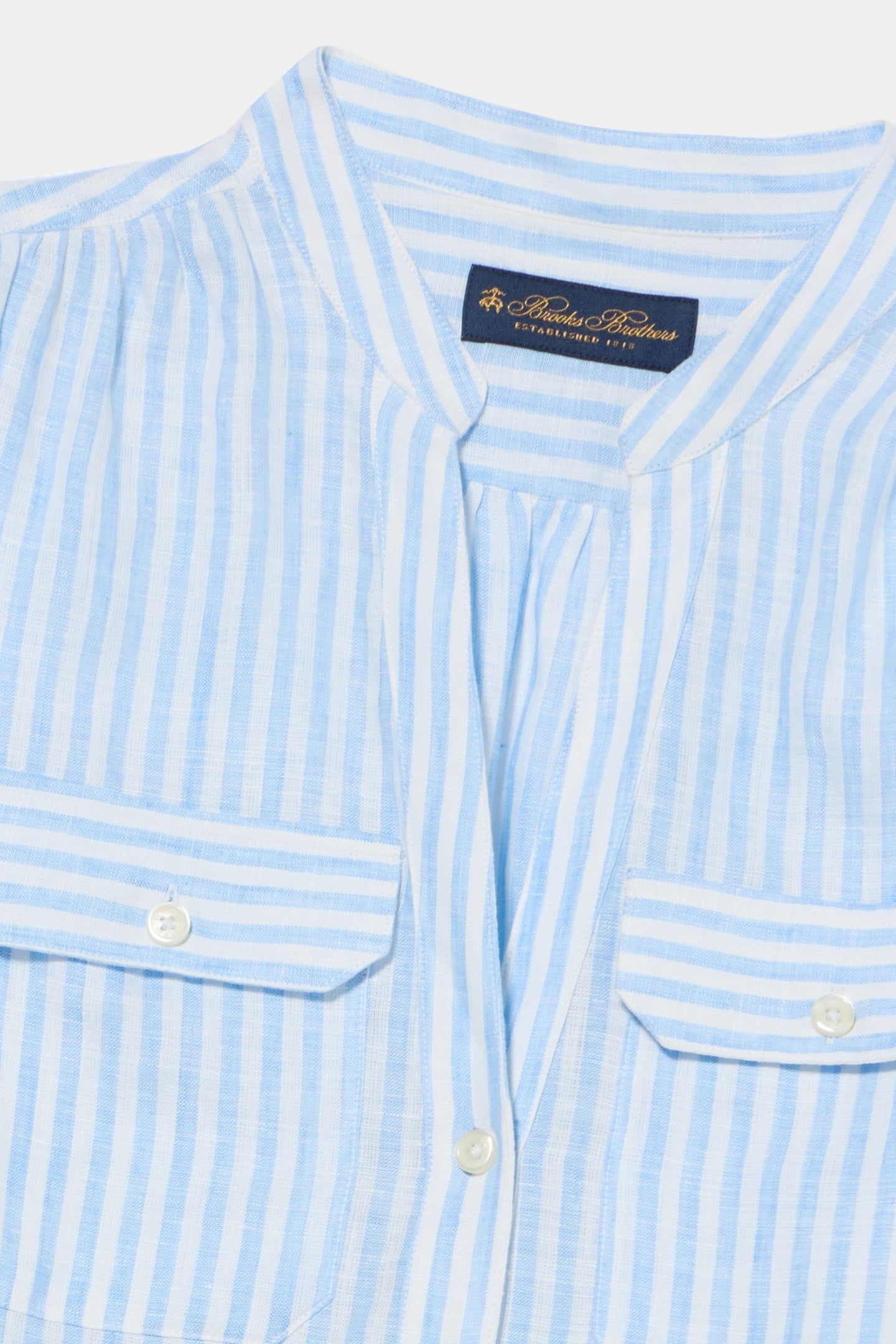 COREAN COLLAR SHIRT LINEN SKY BLUE 4