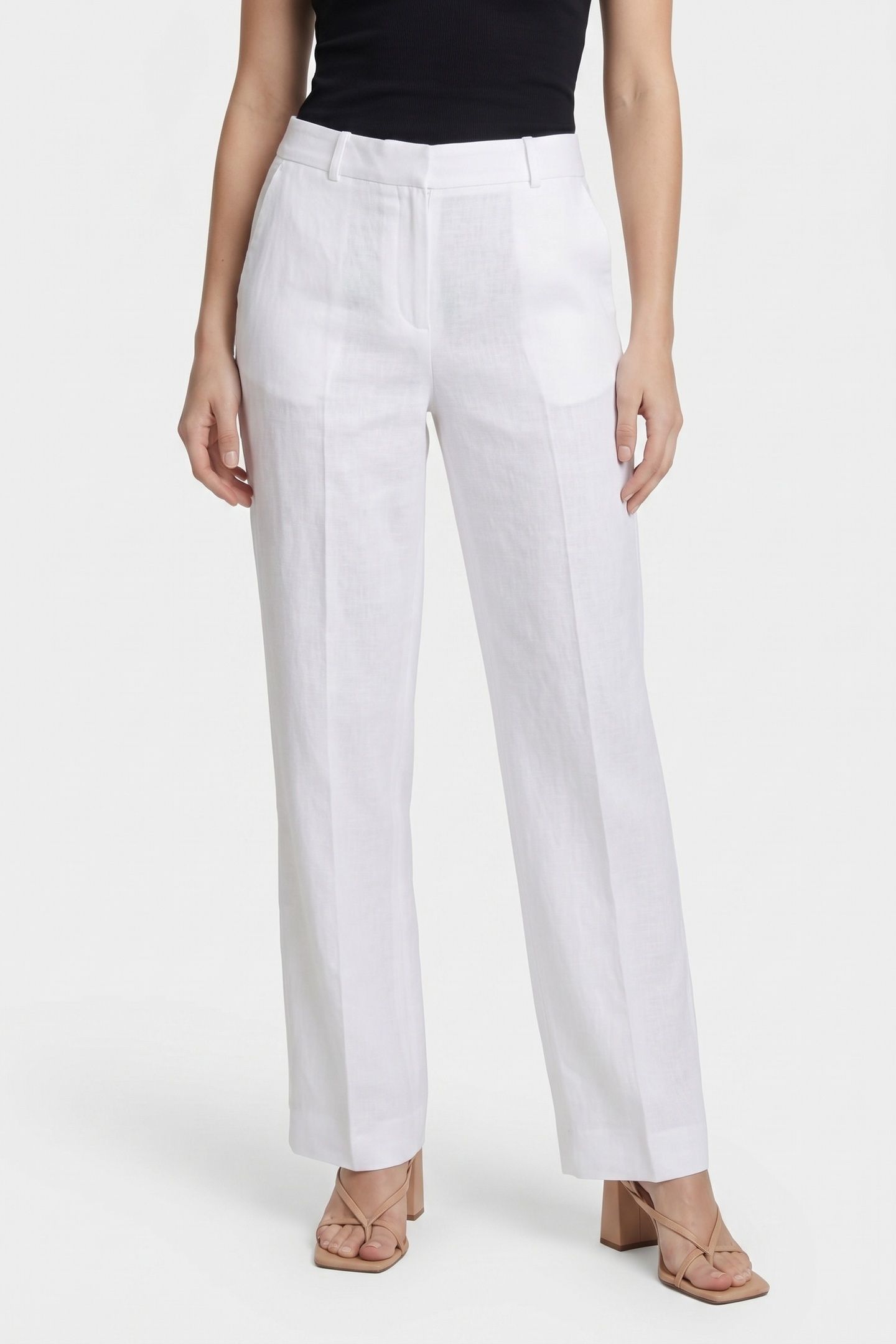 FRONT TROUSERS LINEN WHITE 1