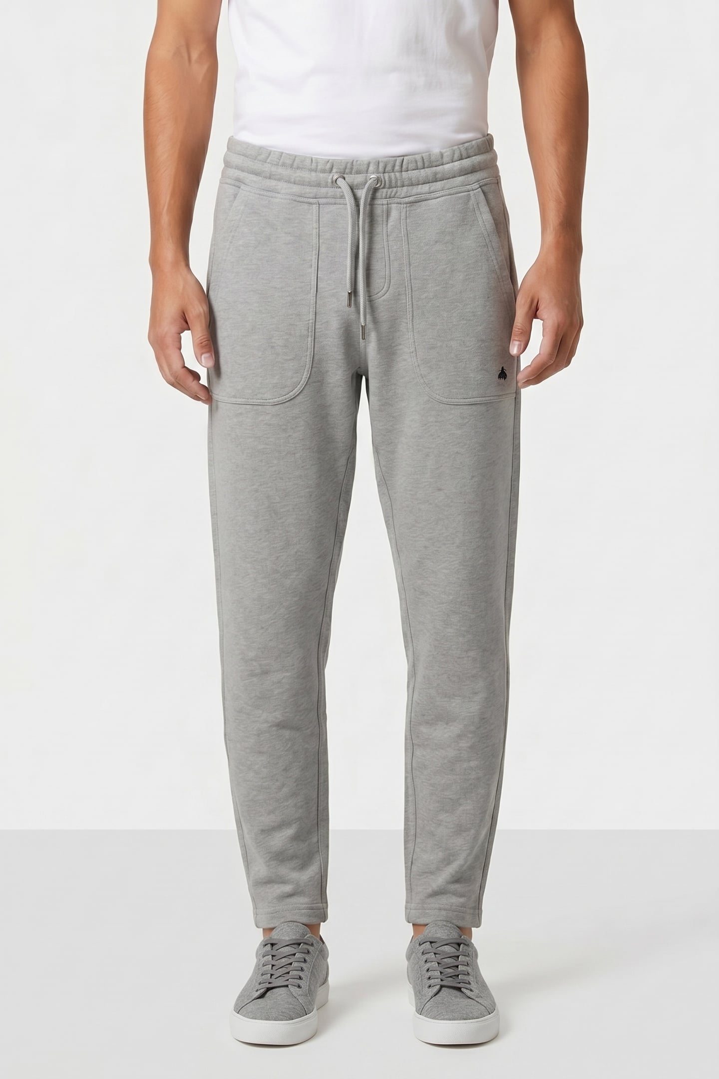 PLAIN SWEATPANTS COTTON LIGHT GREY 1