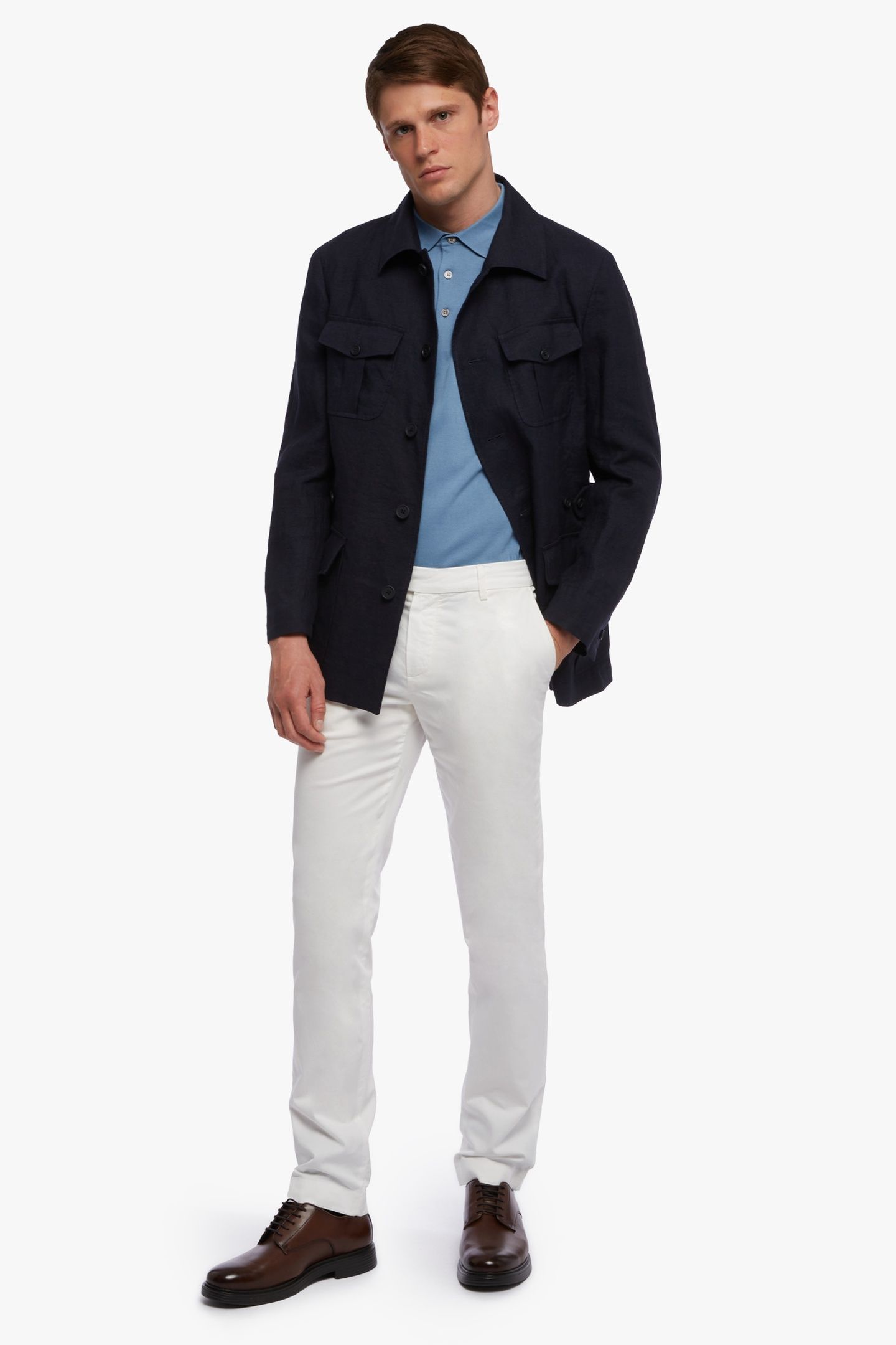 STRETCH COTTON CHINOS OFF WHITE 2