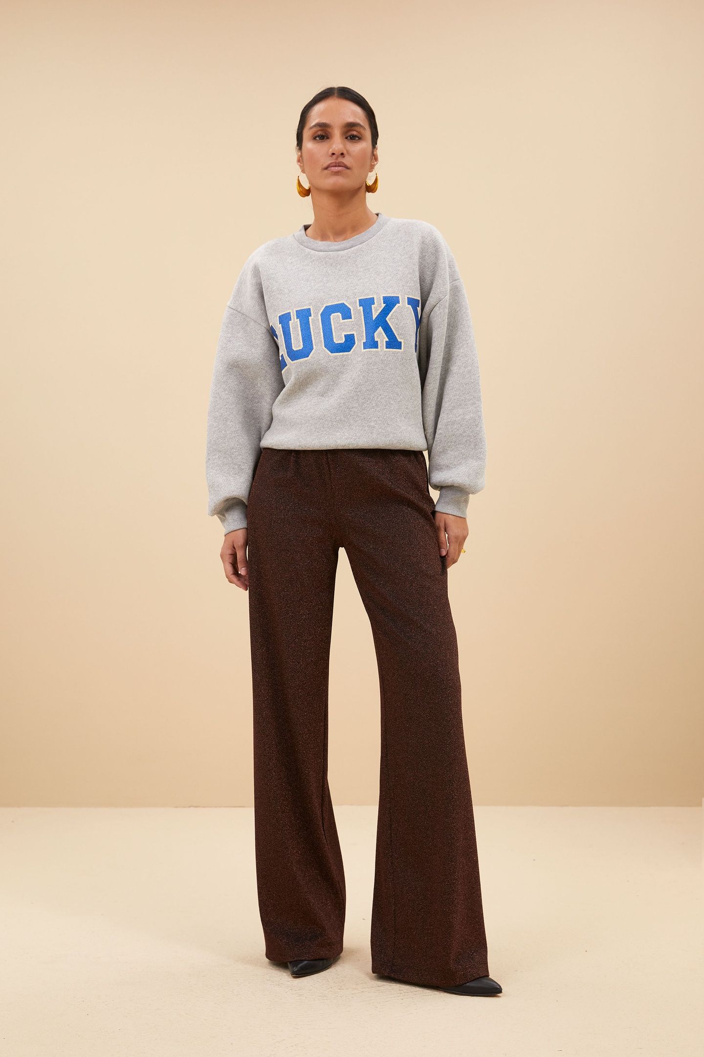 BIBI LUCKY SPARKLE SWEATER GREY MELEE 2